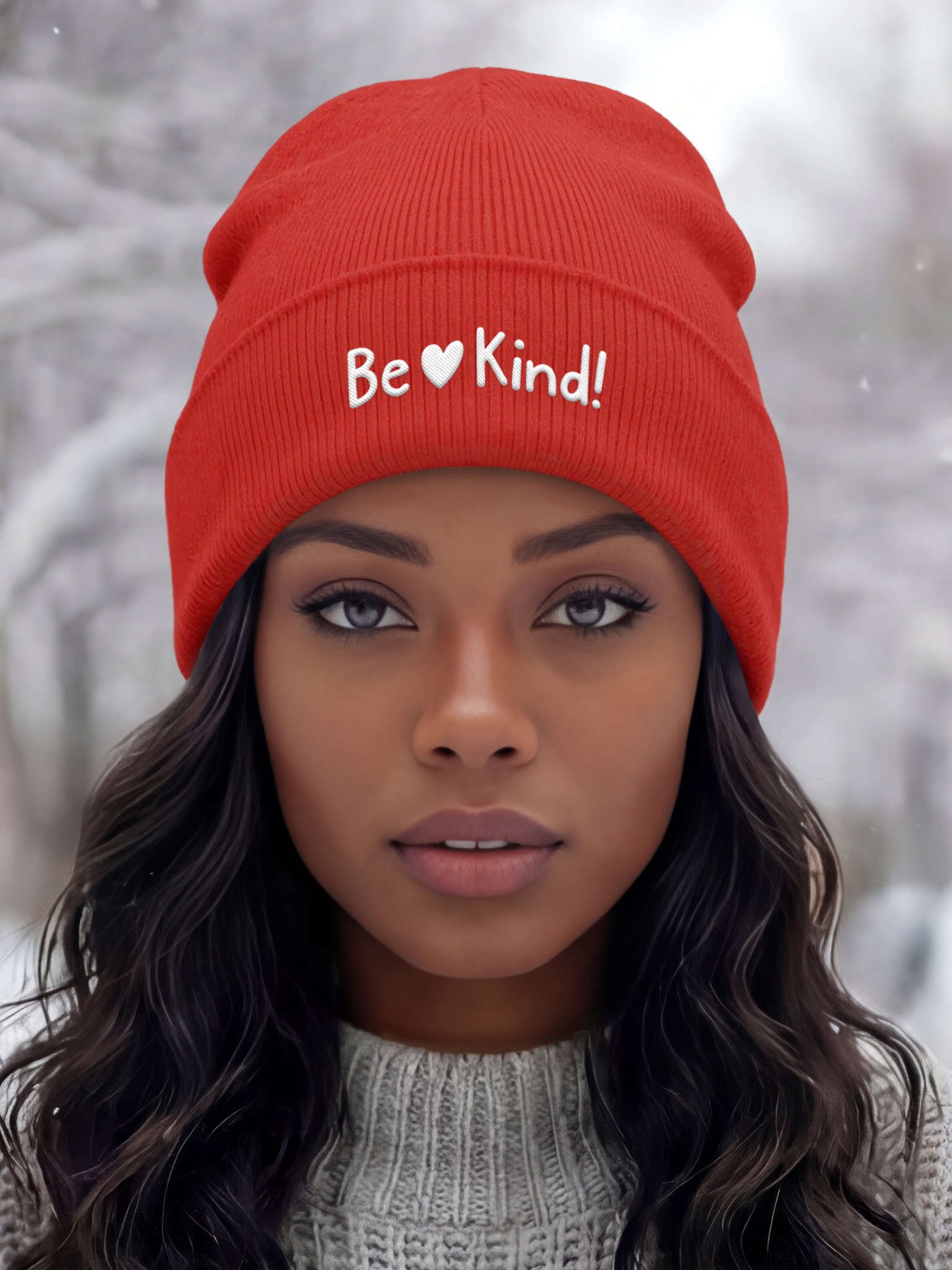 Be Kind! Embroidered Cuffed Beanie – Soft & Cozy Unisex Accessory for Everyday Elegance product image (3)