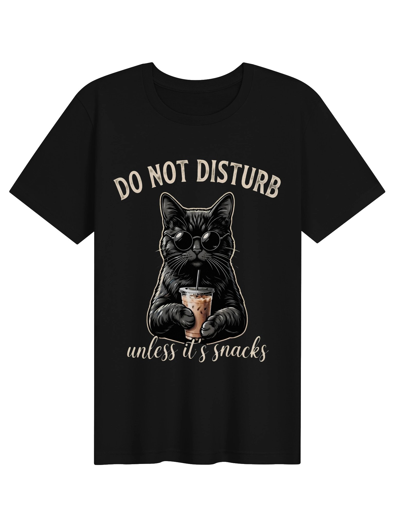 Funny Black Cat Snack Lover T-Shirt product image (5)