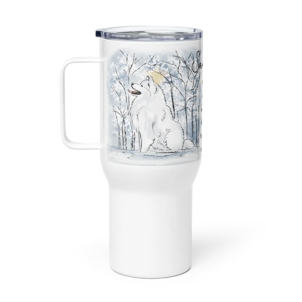 Samoyed Walking Cloud of Happiness Travel Mug product image (3)