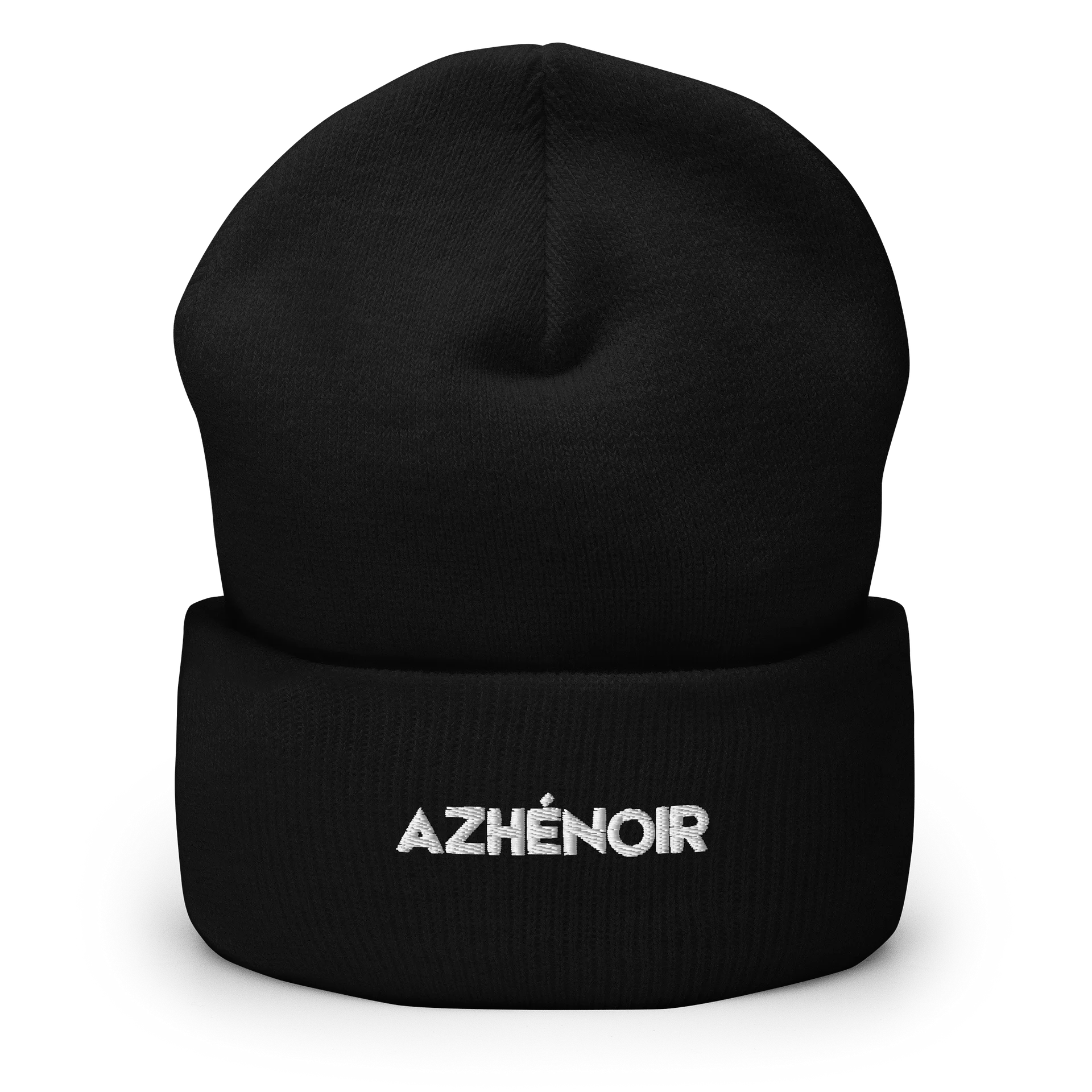 AZHÉNOIR Black Cuffed Beanie — Embroidered Logo product image (1)