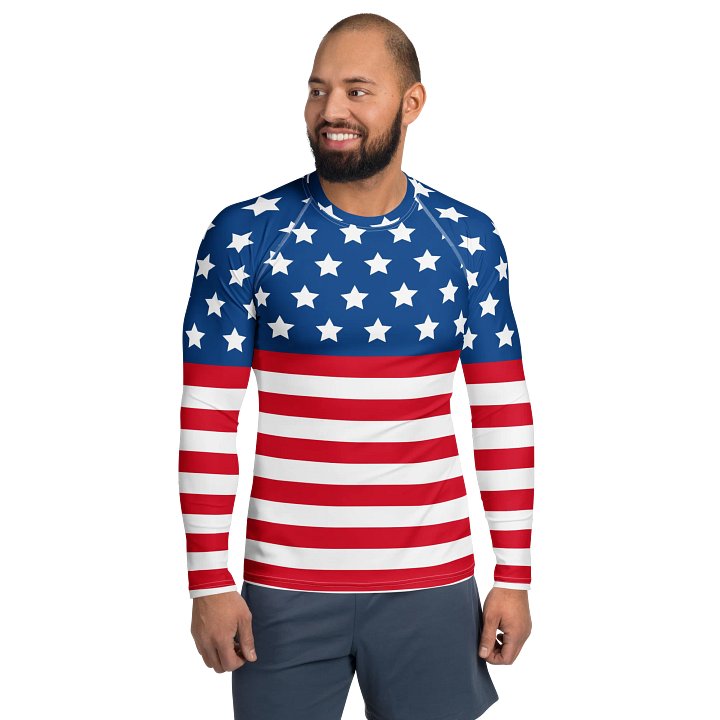 Patriotic Performance: All-Over Print Men's Rash Guard product image (1)