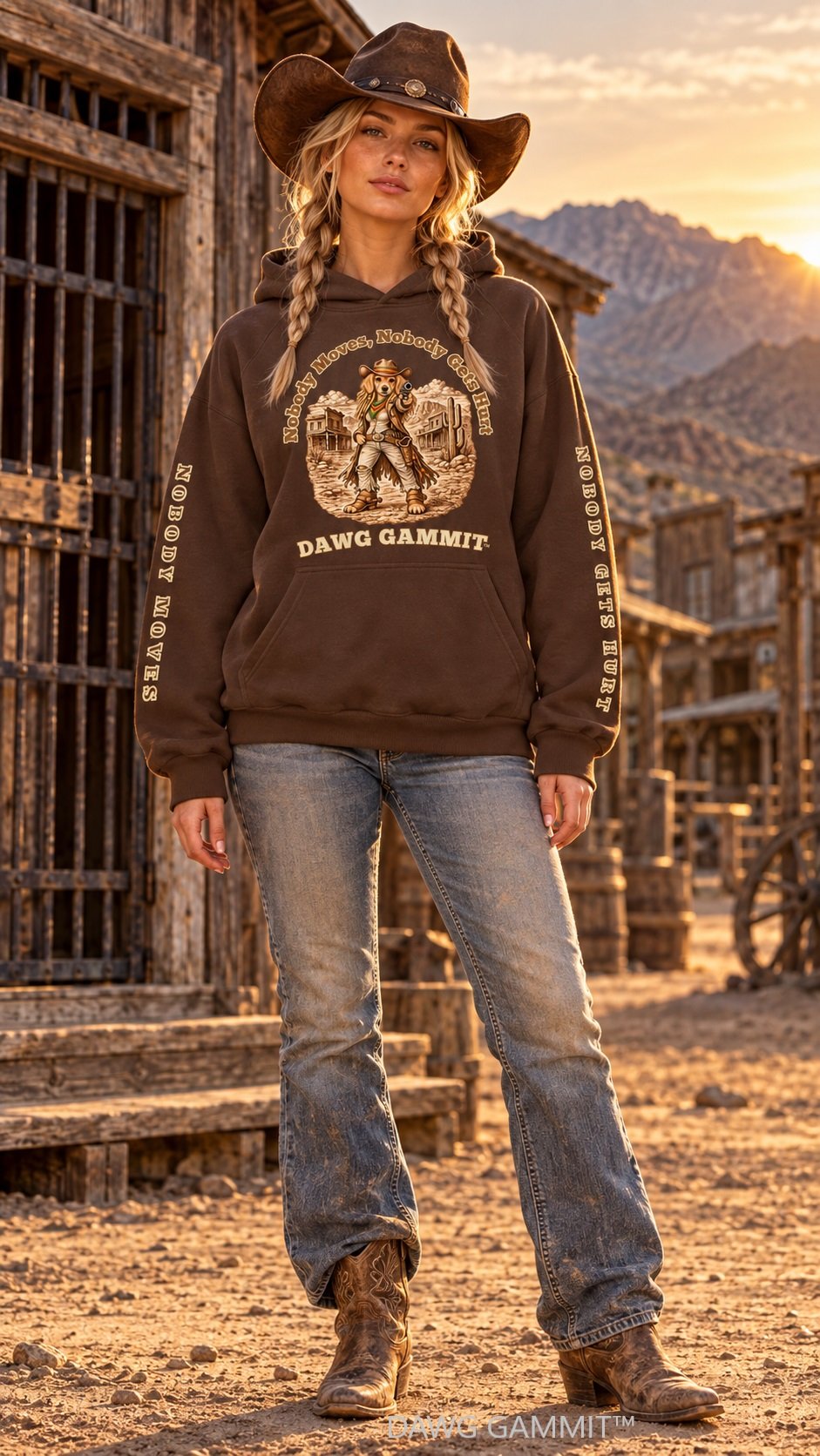 DAWG GAMMIT™ SUPER HEAVYWEIGHT GOLDEN RETRIEVER BROWN HOODIE product image (1)