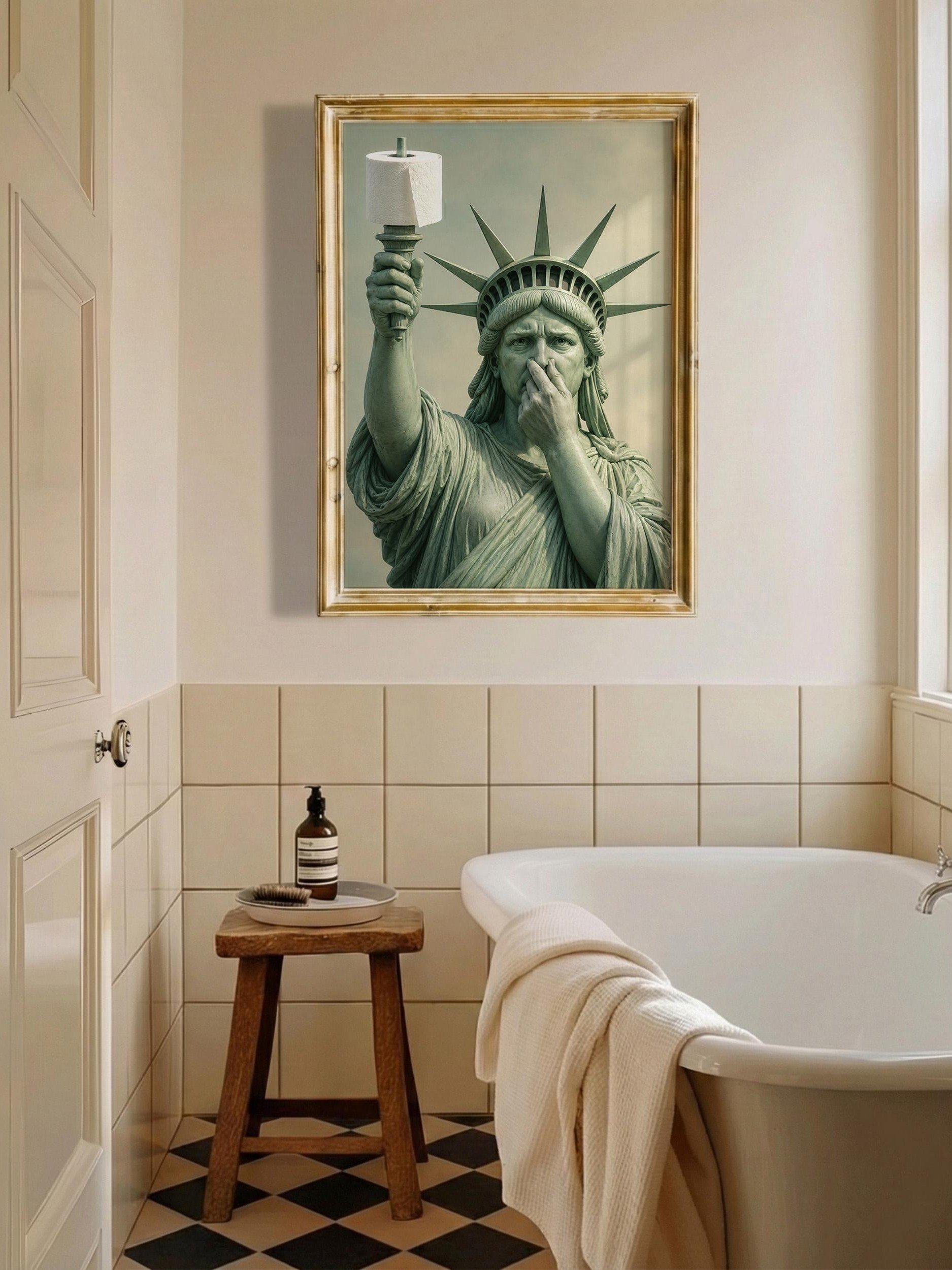 Statue of Liberty Bathroom Art, Funny Toilet Paper Print product image (6)