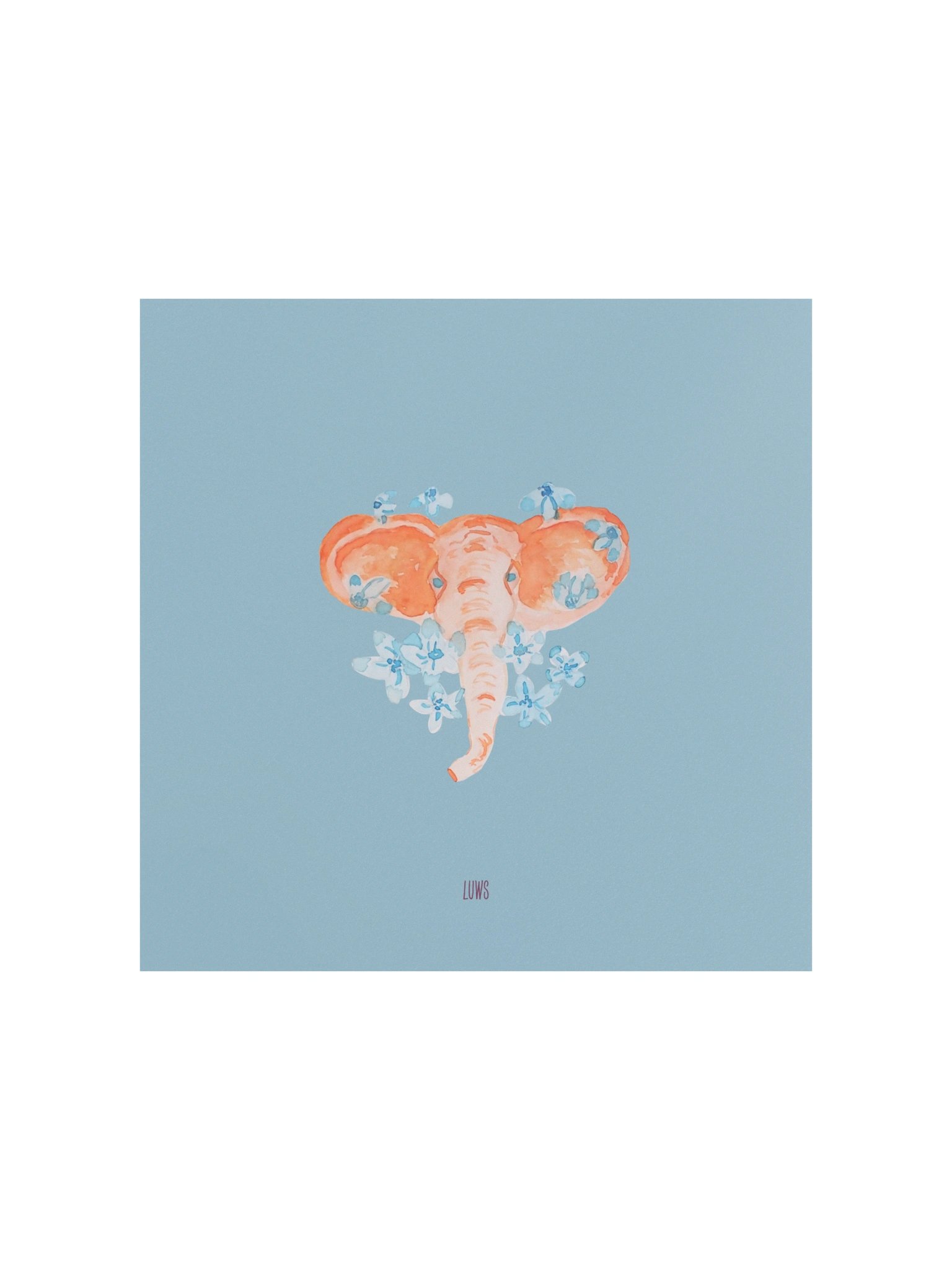 Eric, the elepant | Watercolor Elephant Floral Poster (Unframed) product image (1)