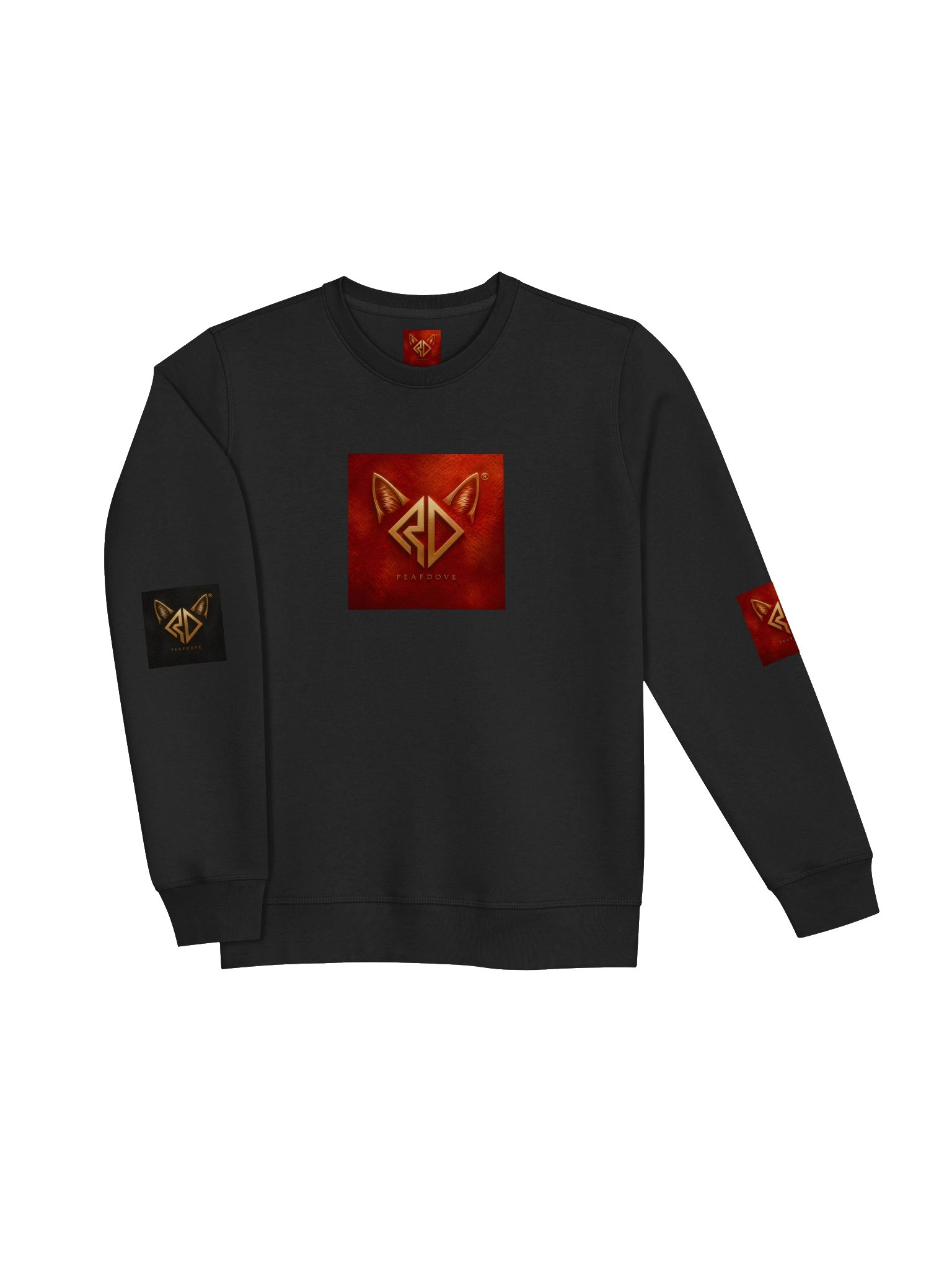 PEAFDOVE® RED CAT SIGNAL — Black Crewneck product image (5)