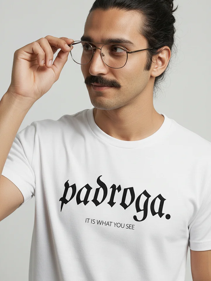 Copy of padroga. essentials black tshirt arc logo product image (1)