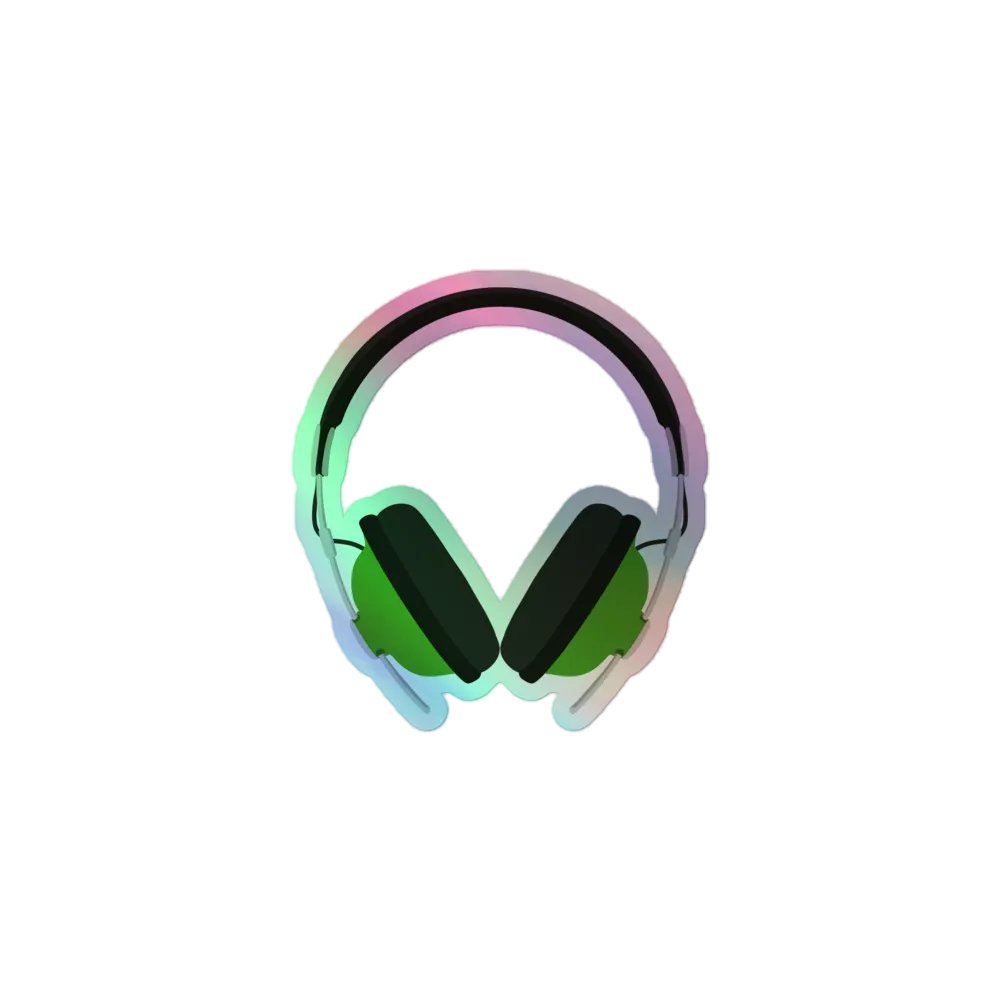 Holographic Headphones Sticker product image (1)