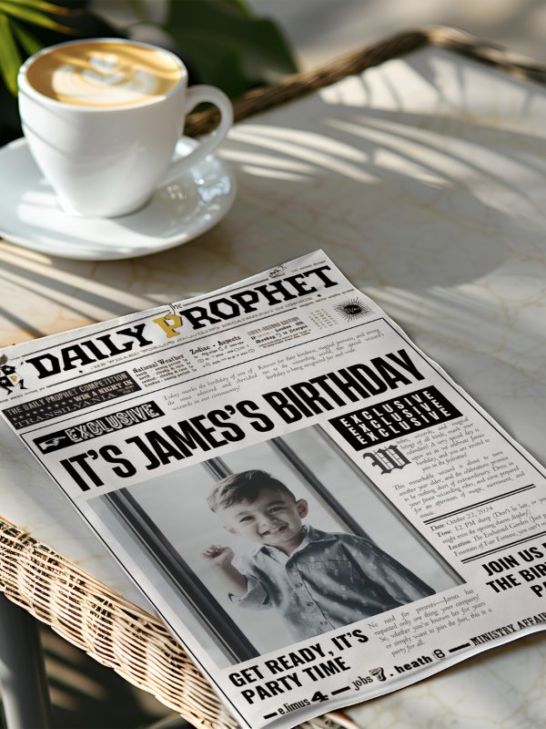 Magical Birthday Party Announcement Newspaper 100% Customizable Template Bundle product image (4)