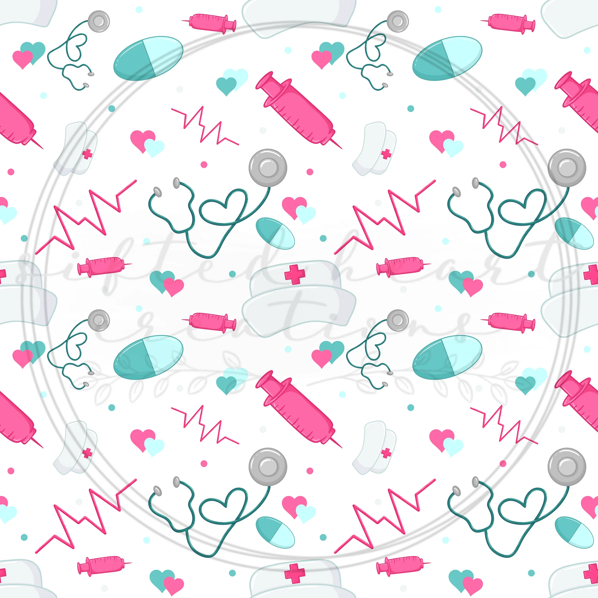 Nursing Themed Seamless Pattern product image (2)
