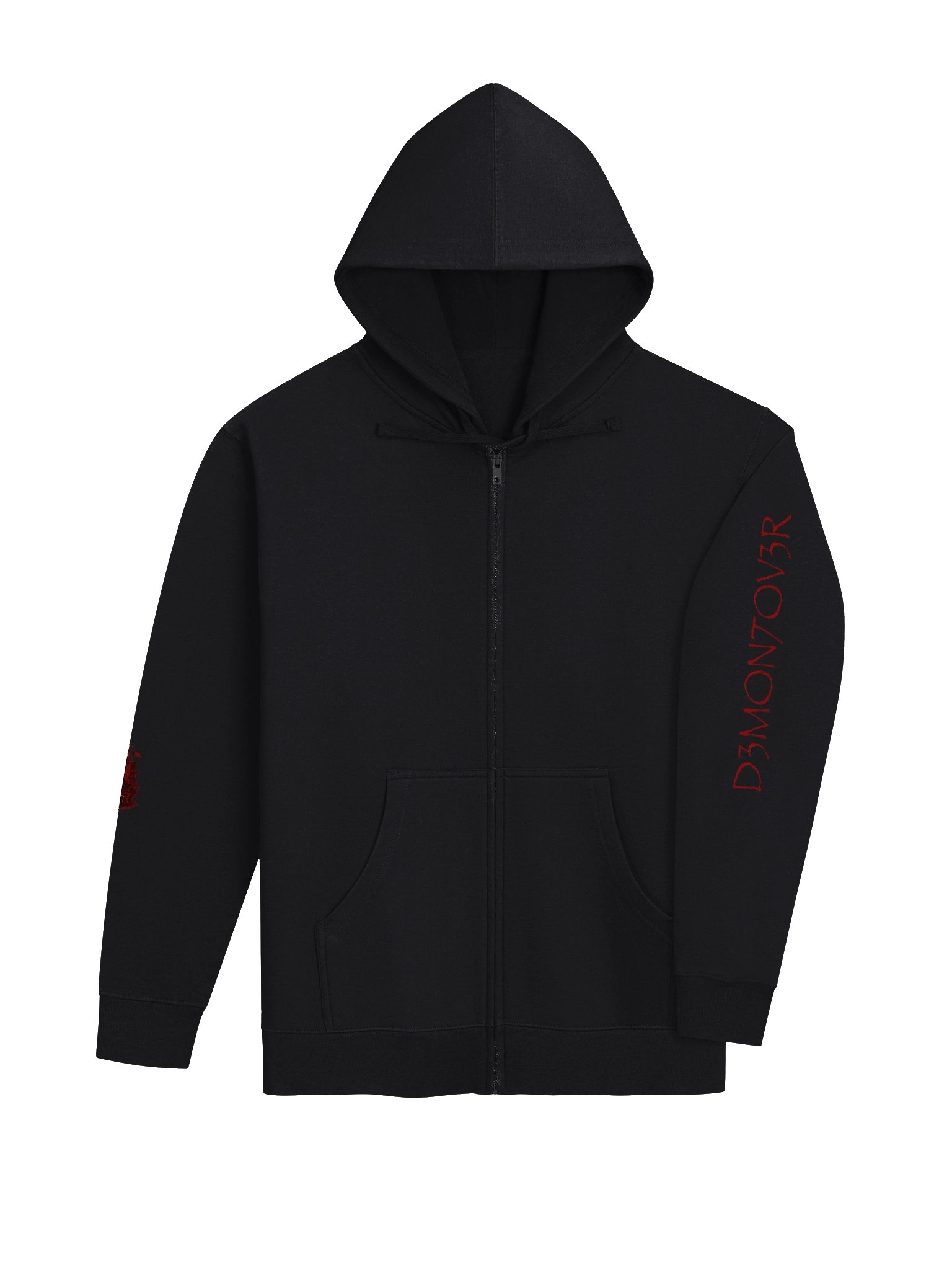 D3MON7OV3R Red Slanted Hoodie product image (4)