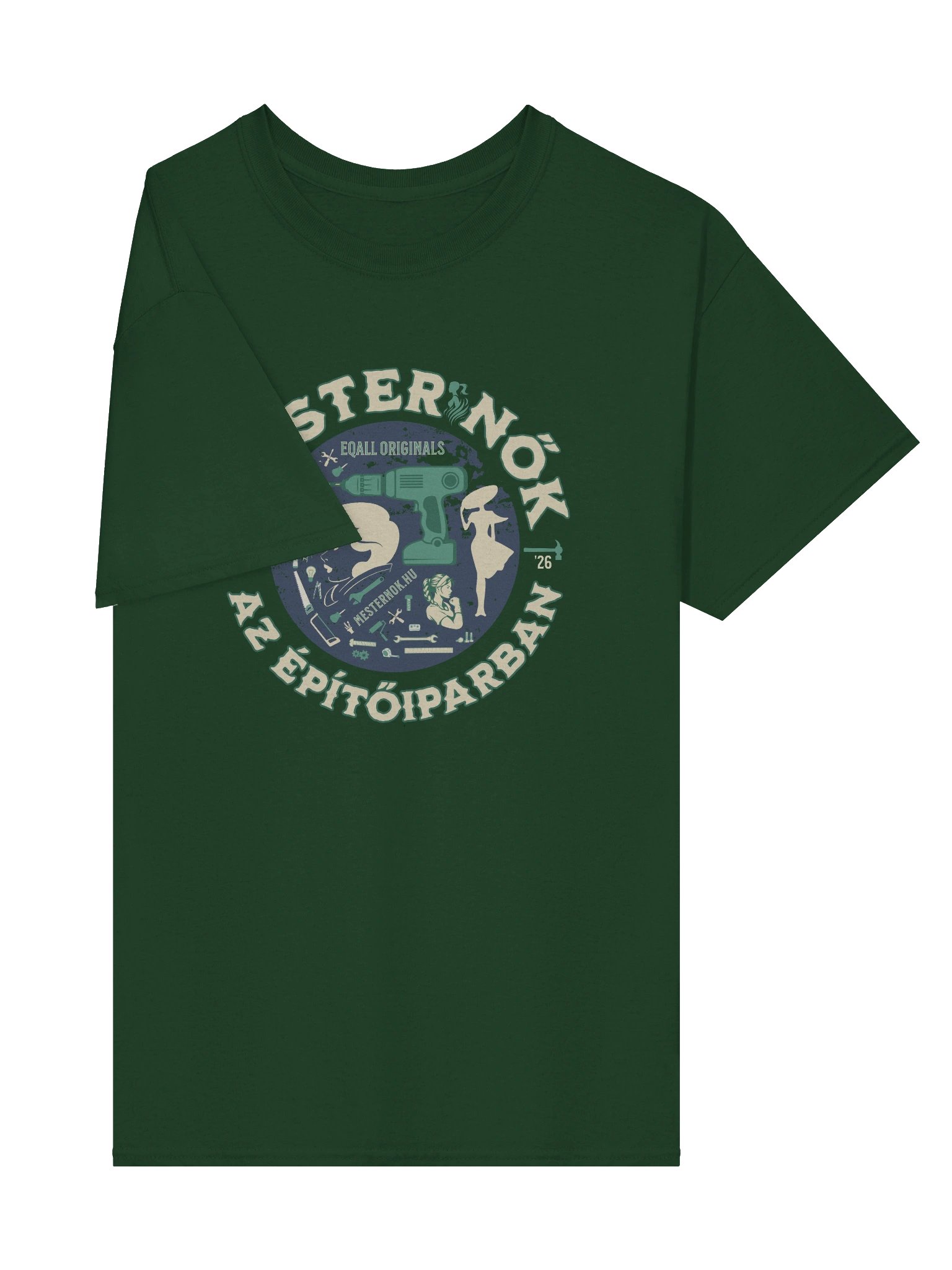 Mesternők Retro Vibe_Unisex 100% Pamut Gildan Dizájn_EQALL.hu® Originals_Kék / Zöld product image (6)