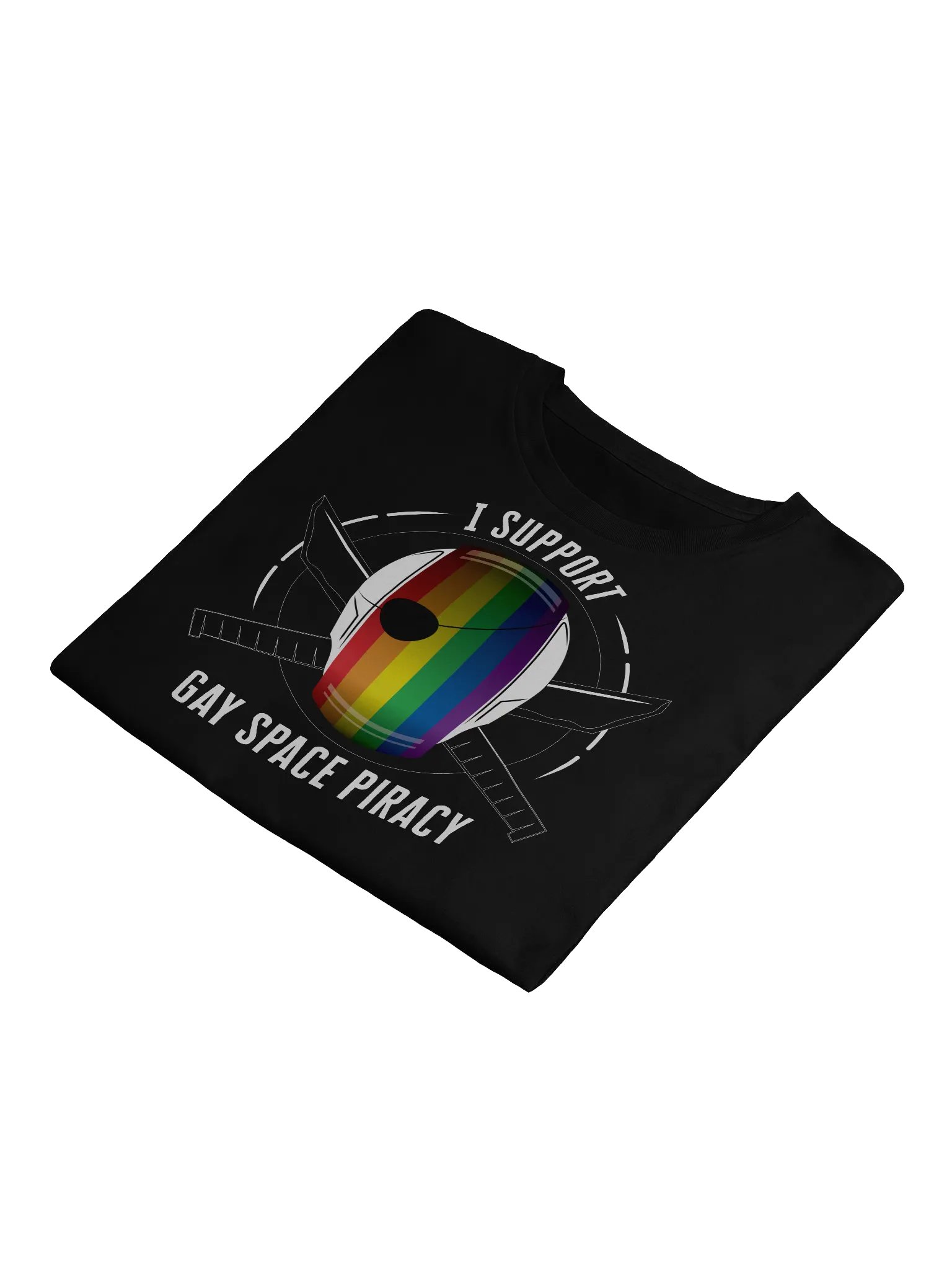 I Support Gay Space Piracy Crop Top (Black) product image (4)