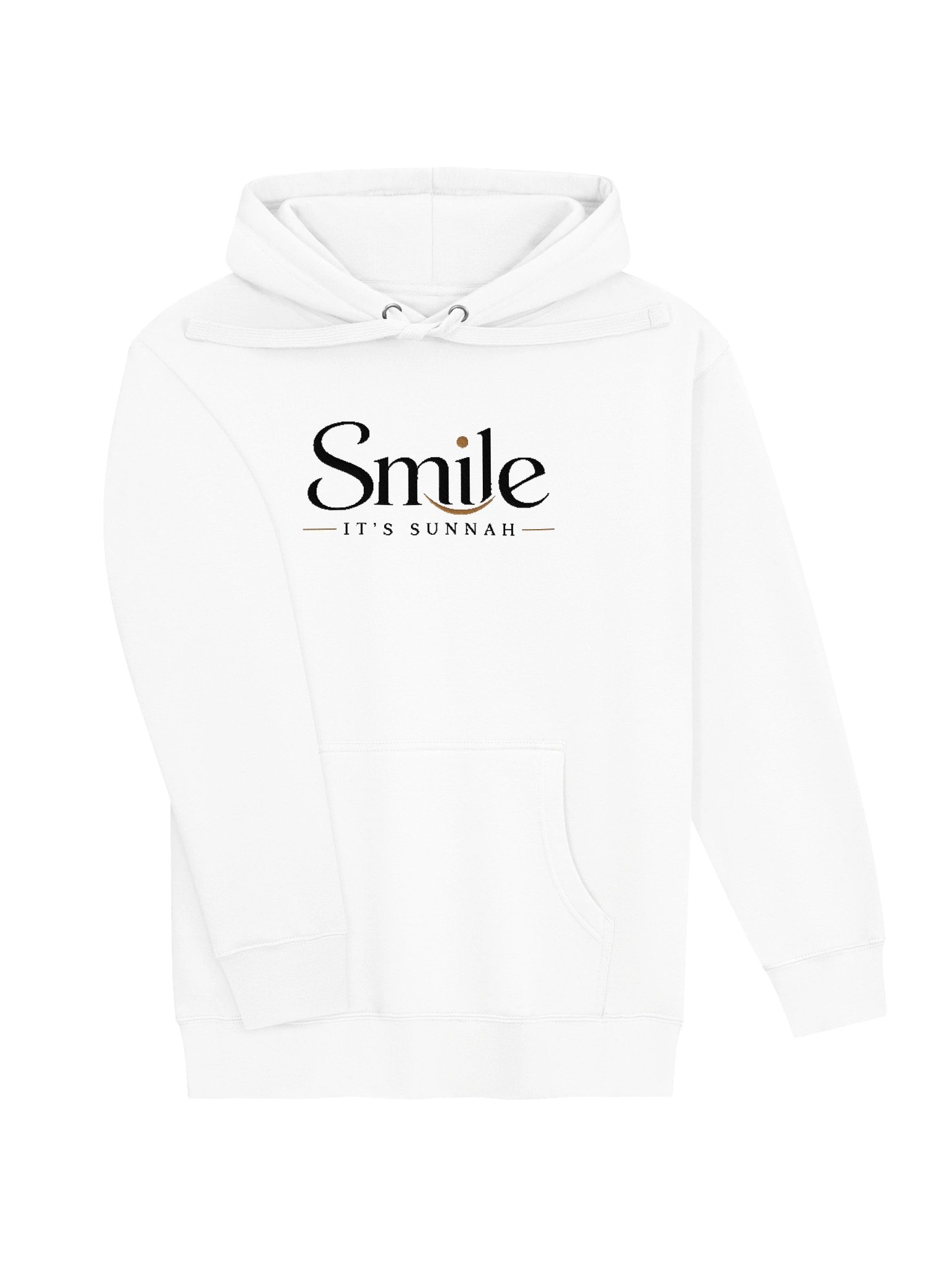 Smile It's Sunnah Embroidered Unisex Islamic Hoodie in White, Minimalist Muslim Hoodie product image (3)