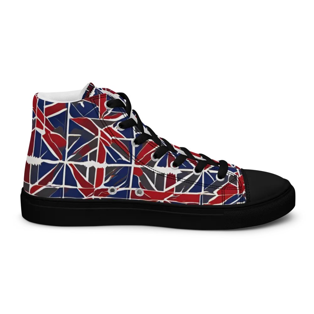Red And Blue Mosaic Men's High Top Shoes product image (9)