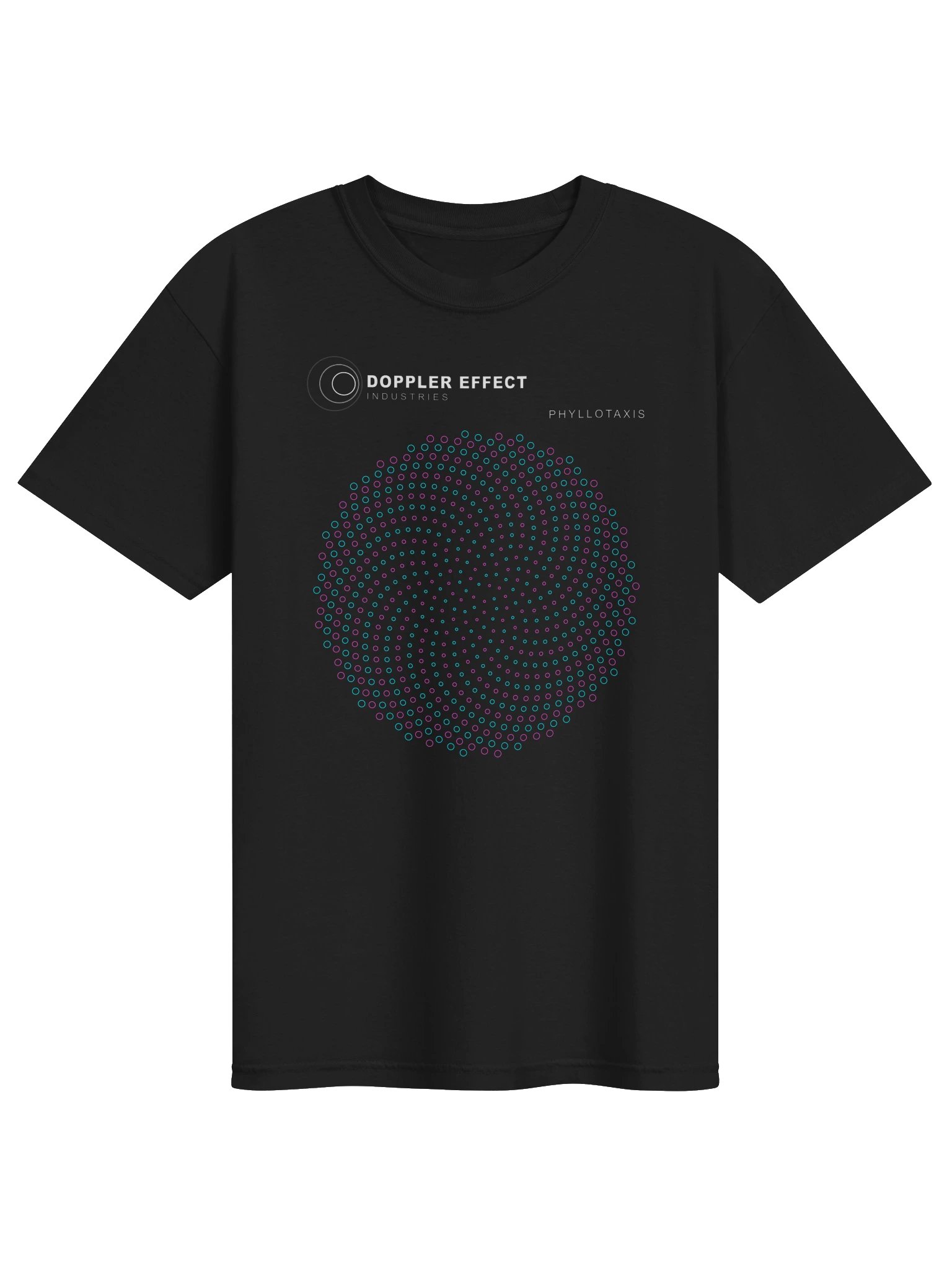 Sunflower Phyllotaxis T-Shirt – Cyan & Magenta product image (1)
