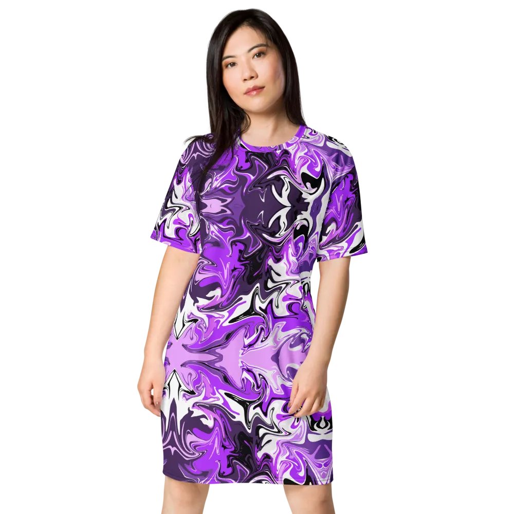 Purple Swirl Pattern T-Shirt Dress product image (11)