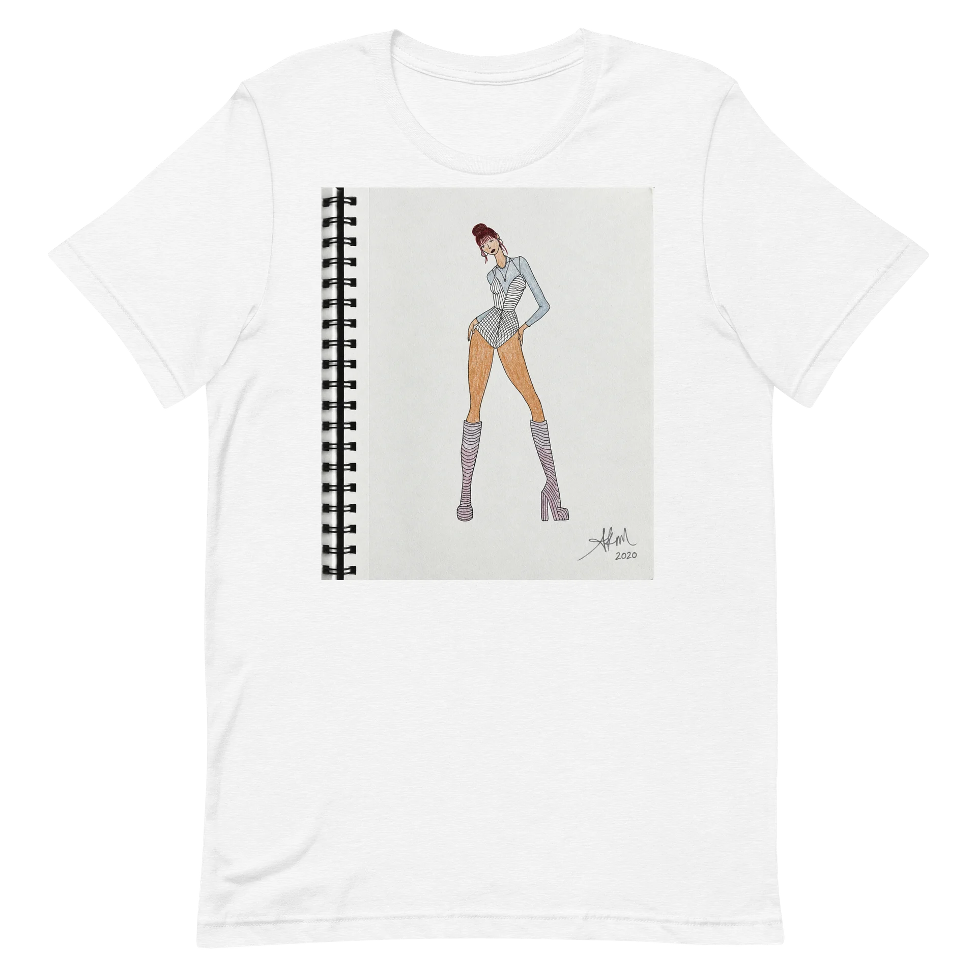AK’s Chic in Stripes and Boots Fashion Design T-Shirt product image (2)