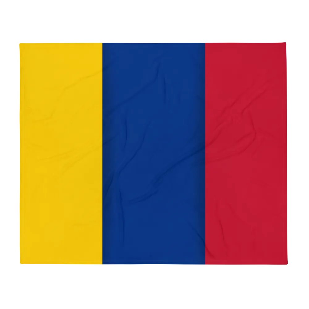 Yellow Blue Red Flag Colored Throw Blanket product image (2)