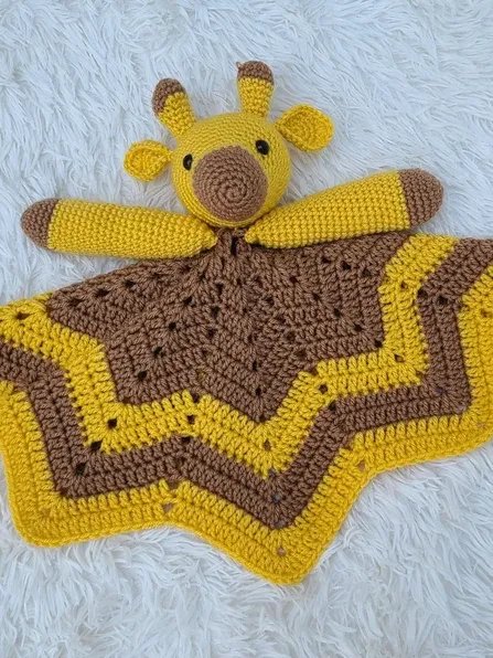 Crochet Giraffe Lovey Blanket Pattern, Safari Baby Comforter PDF Pattern - Crafting Happiness product image (9)