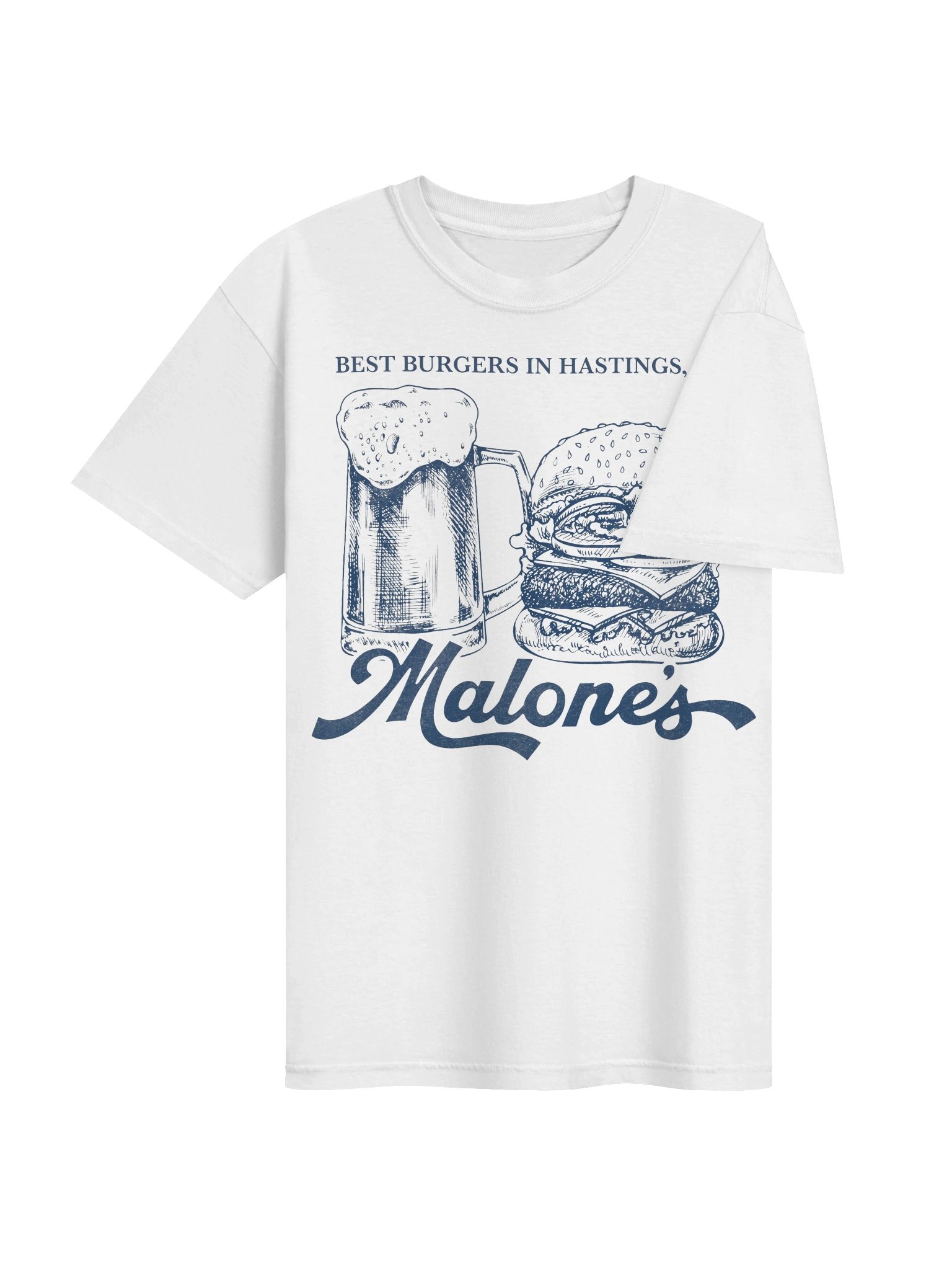 Malone’s Off-Campus Bar T-Shirt – "Best Burgers in Hastings, MA" Vintage Graphic Tee product image (46)