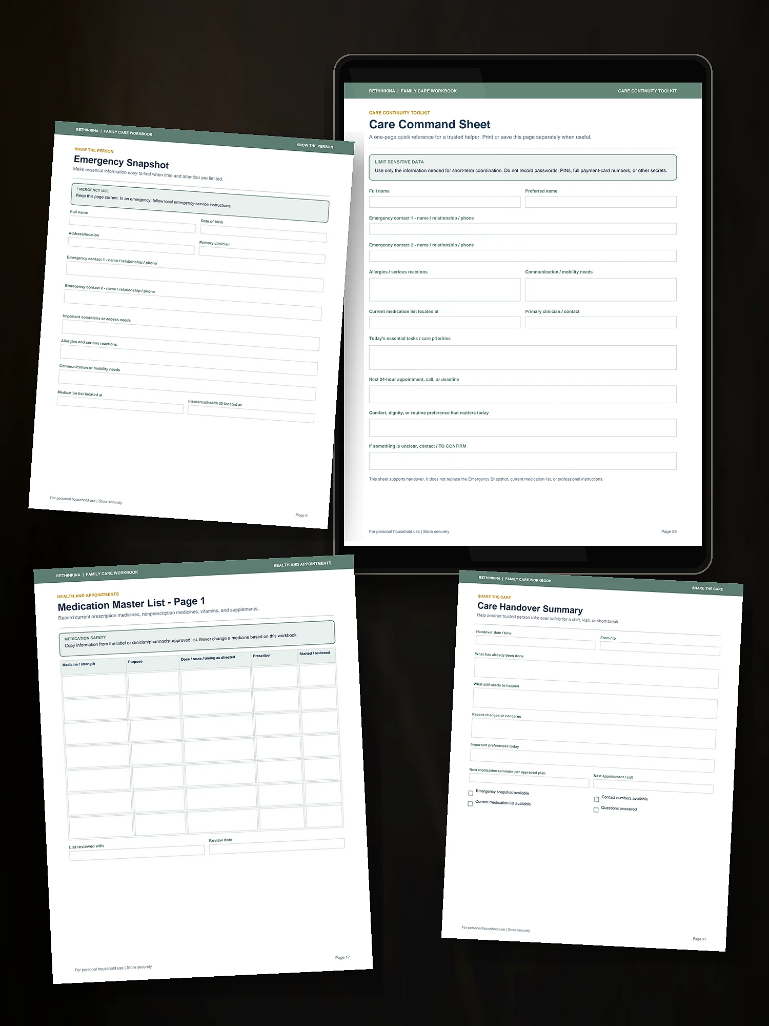 The Rethinkina Family Care Workbook — Care Continuity Edition product image (2)