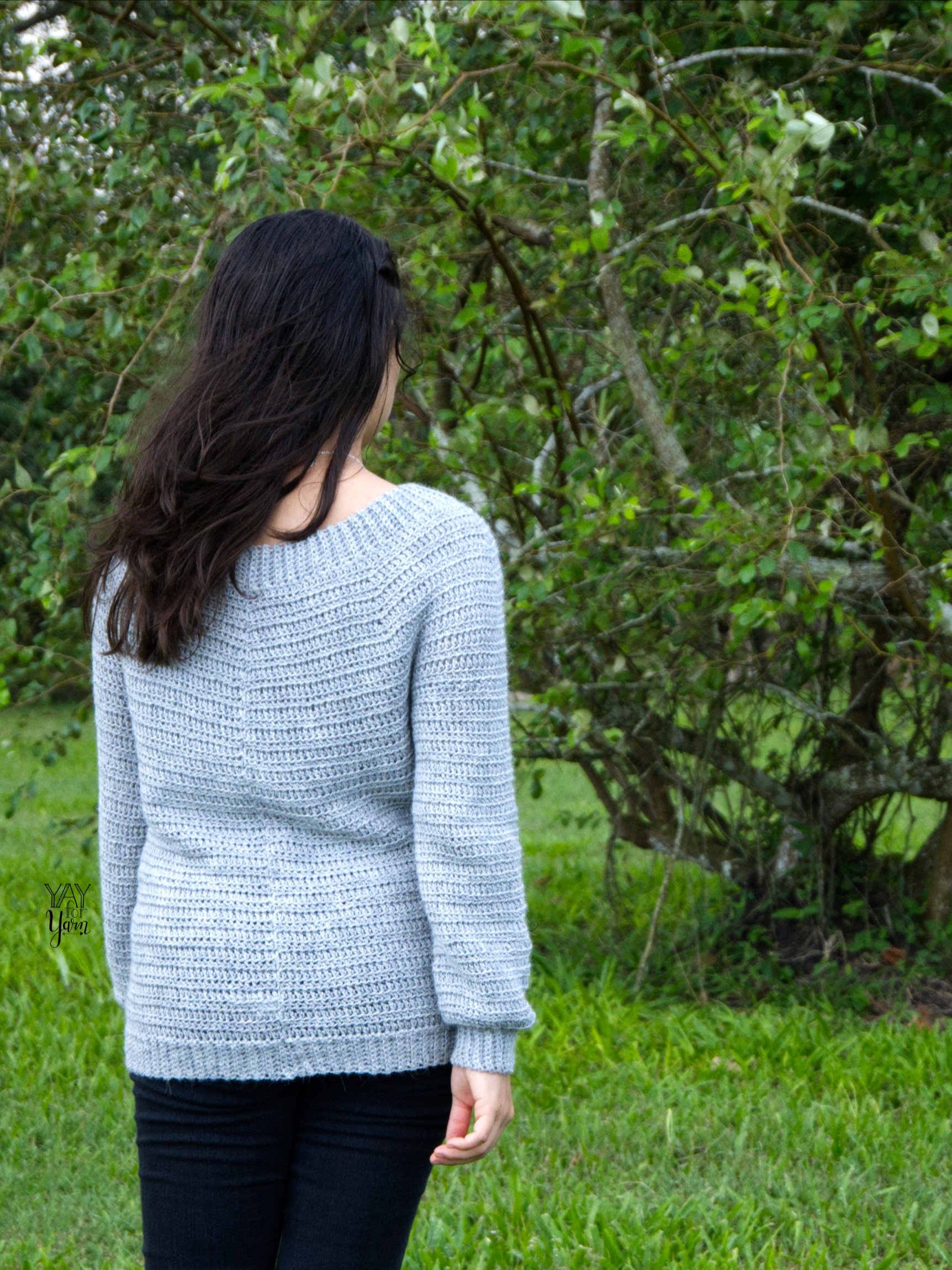 Round Yoke Sweater - PDF Crochet Pattern & Video Tutorial - Women's Top Down Pullover product image (7)