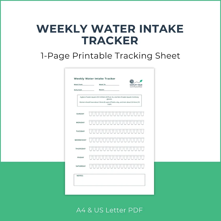 Weekly Water Intake Tracker product image (1)