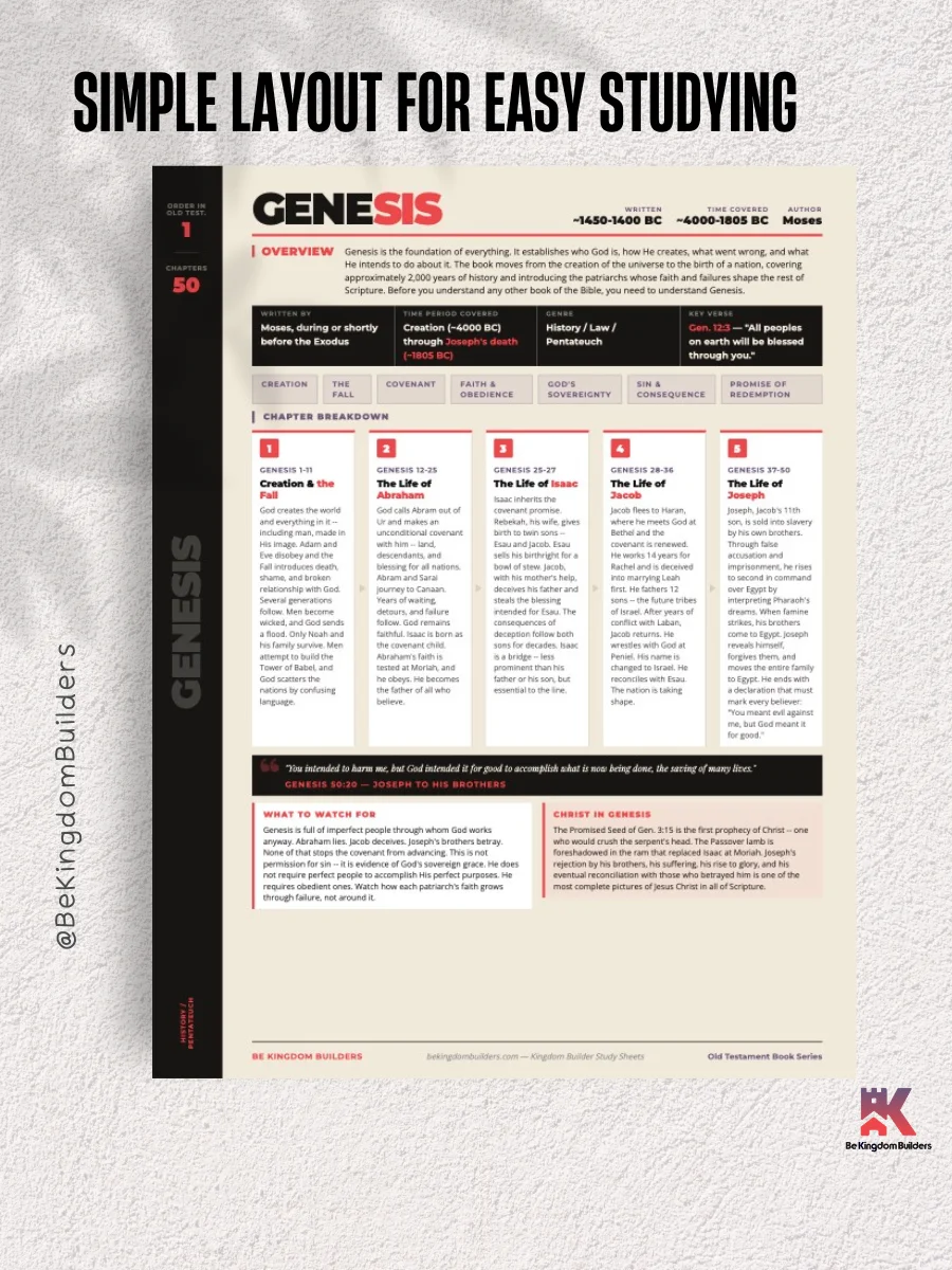 Kingdom Builder Study Sheets | Old Testament Book Series | Digital Download product image (5)