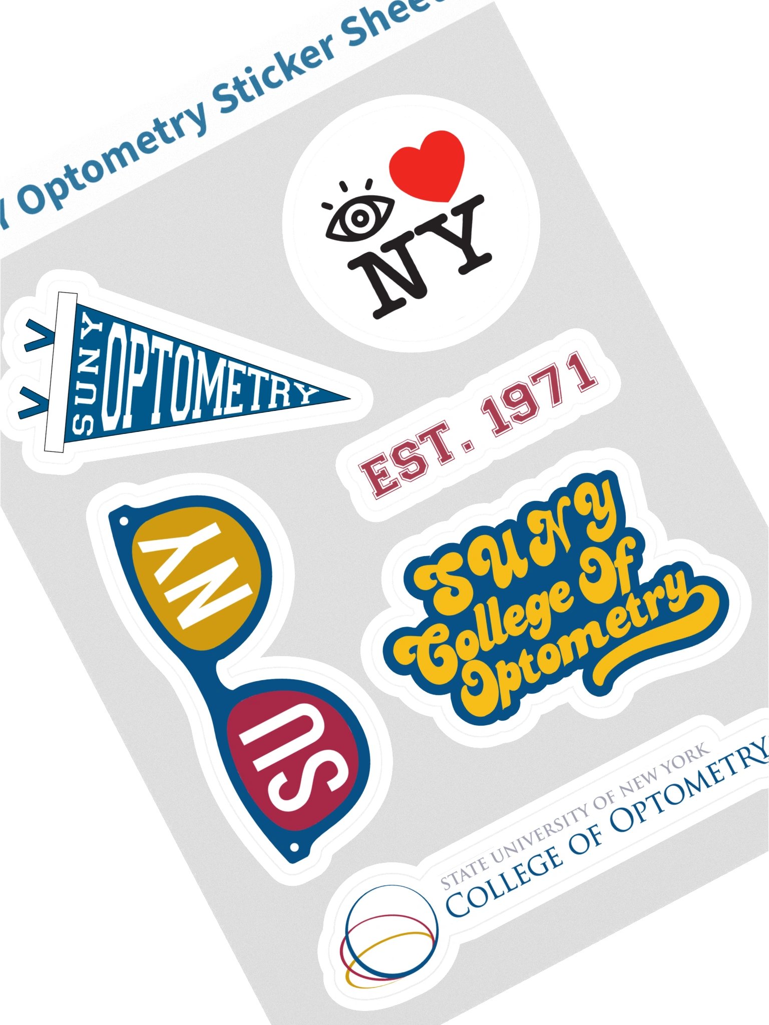 SUNY Optometry - Glossy Sticker Sheet product image (2)