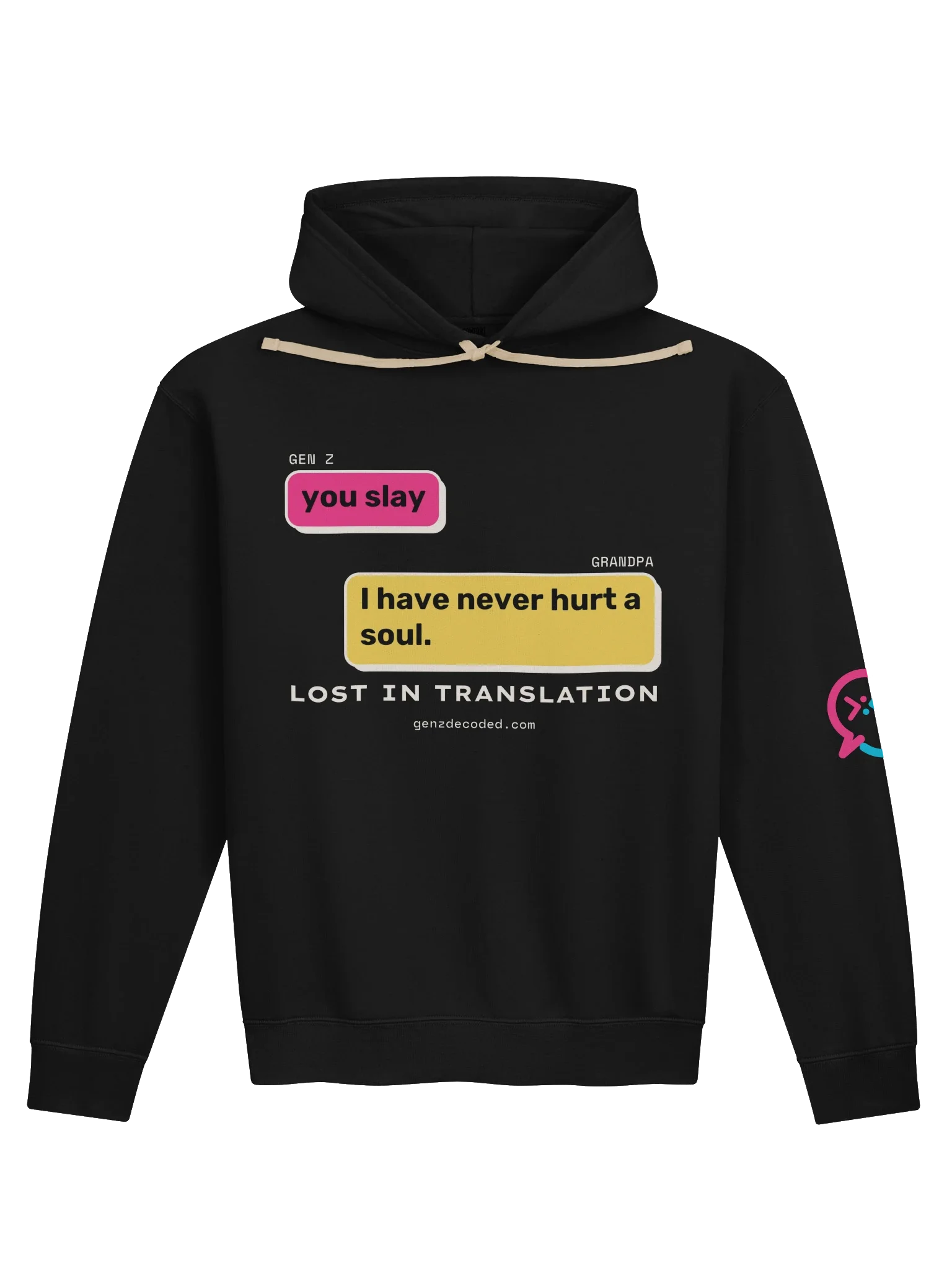 You Slay Grandpa Hoodie, Black