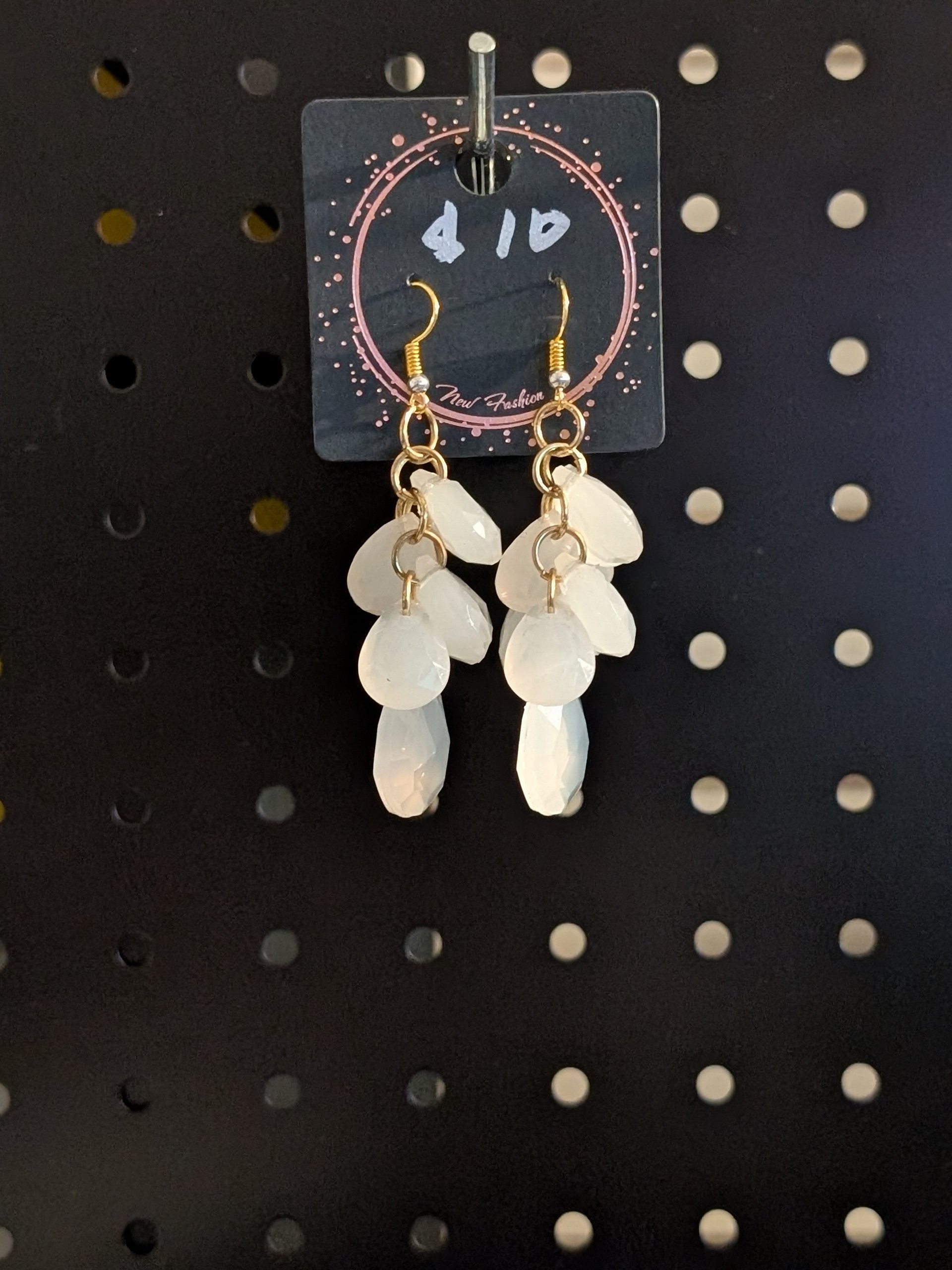 WHITE DANGLE EARRINGS! product image (1)