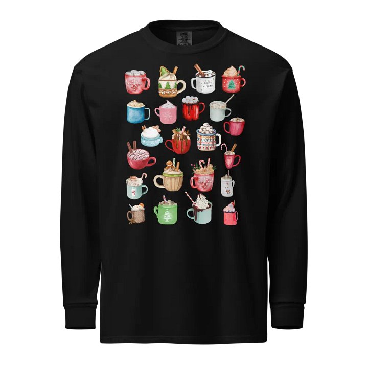 Hot Cocoa Collage Winter Adult Long-Sleeve T-Shirt product image (1)