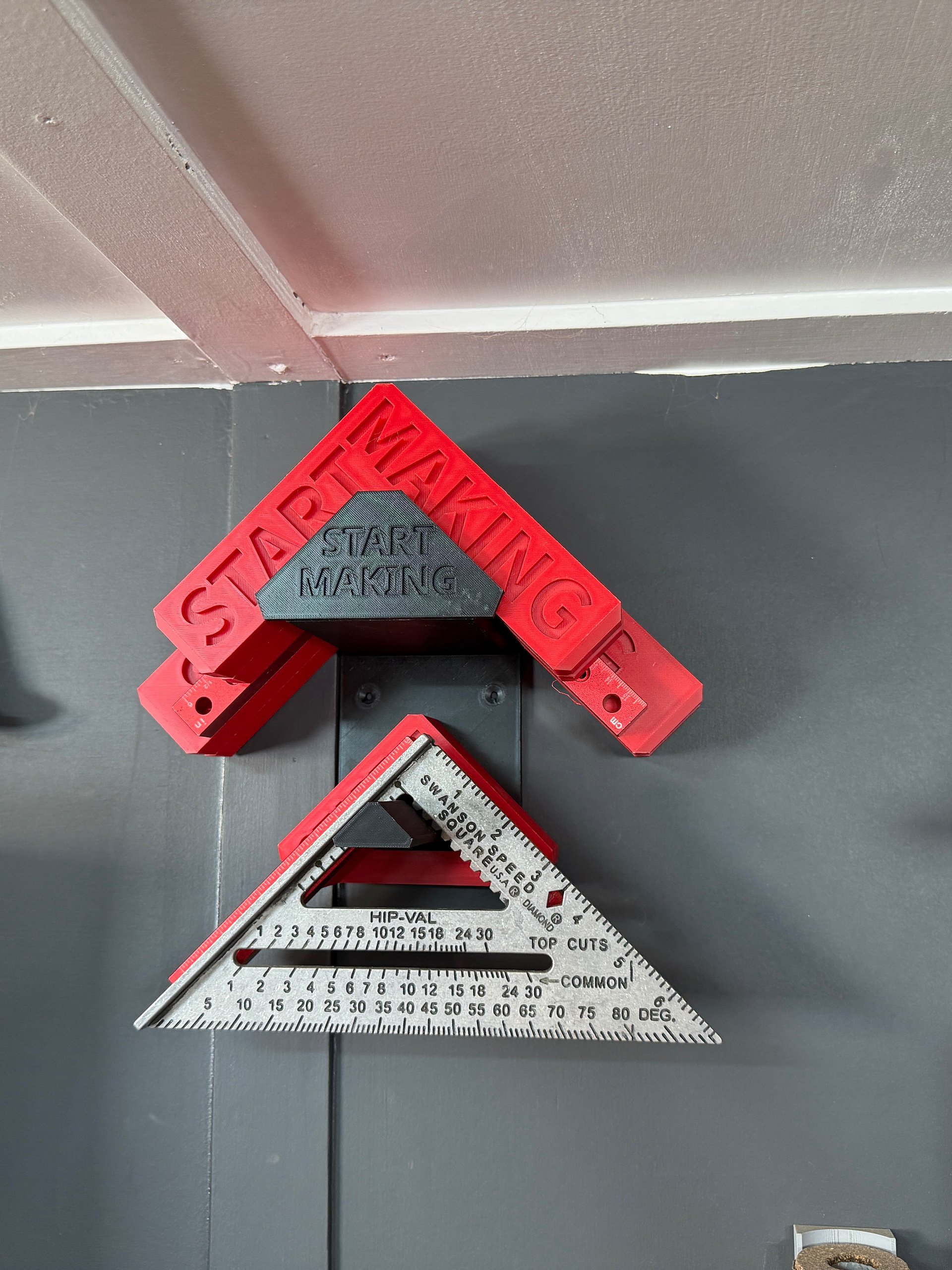 Clamping Square and Speed Square Wall Mount 3D print stl File. product image (1)