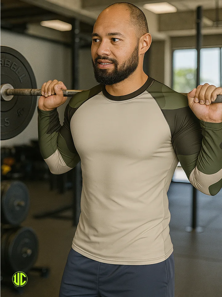 Becker’s Modern Camo – Men’s Rash Guard product image (1)