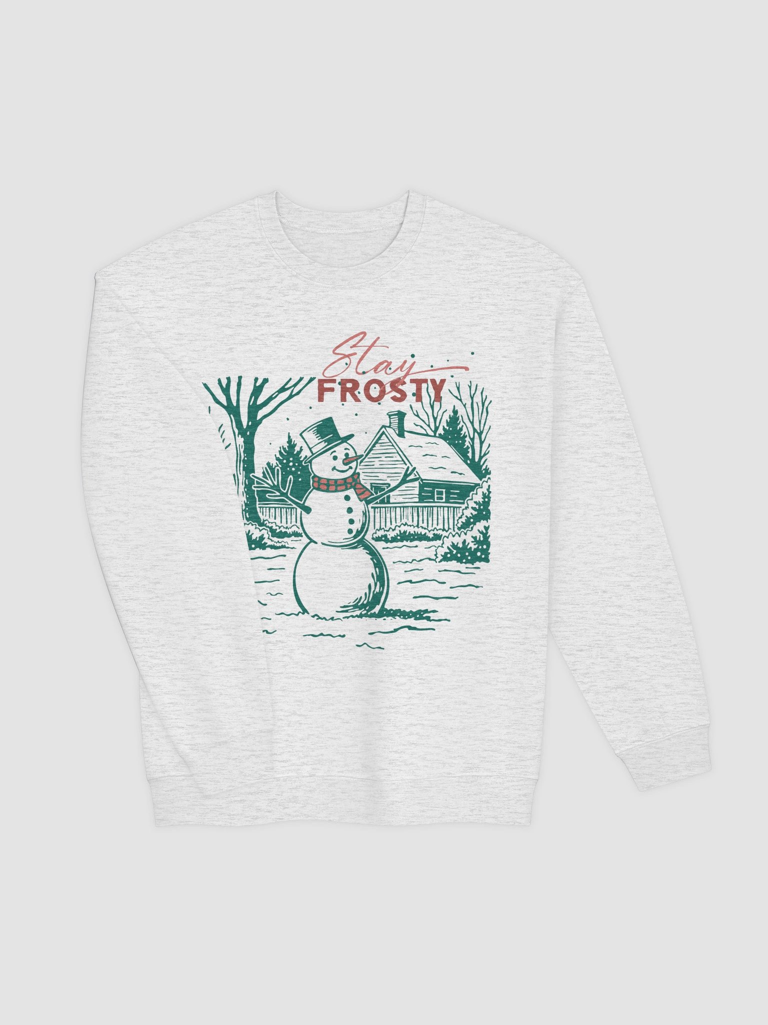 Stay Frosty retro Christmas sweatshirt with a vintage snowman scene product image (19)