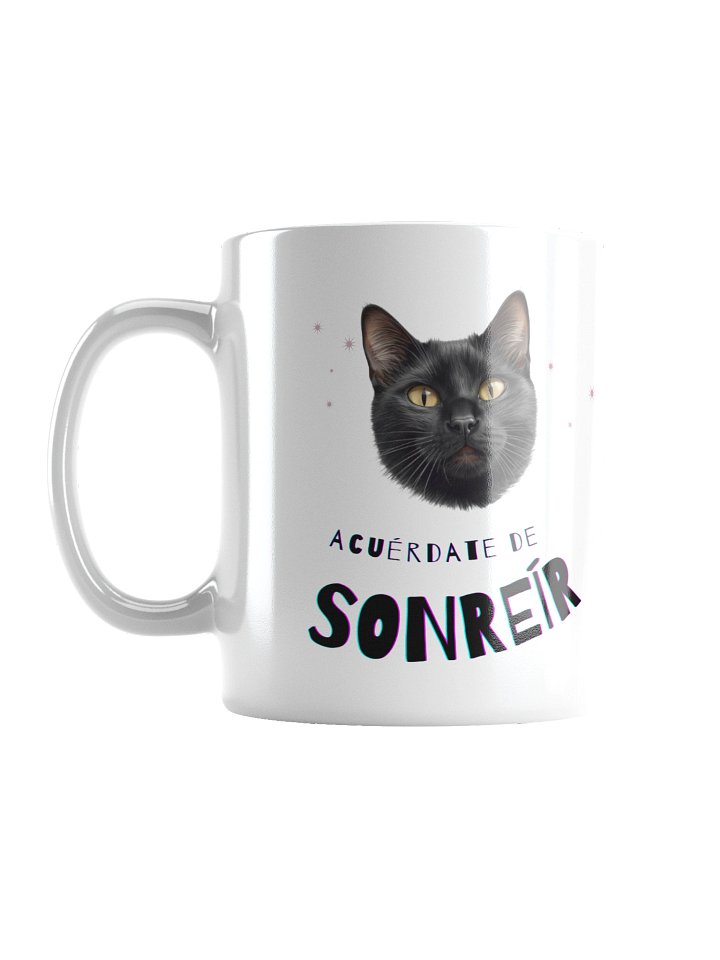 Smiling Sun and Cat White Glossy Mug product image (1)