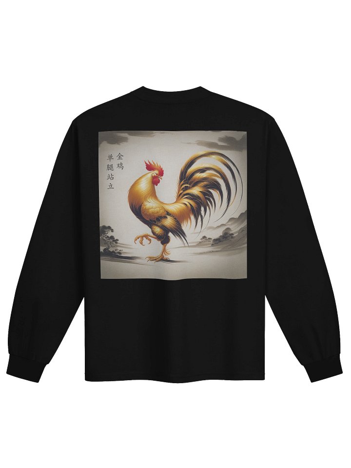 Golden Rooster Stands on One Leg Premium Long Sleeve Tee product image (2)