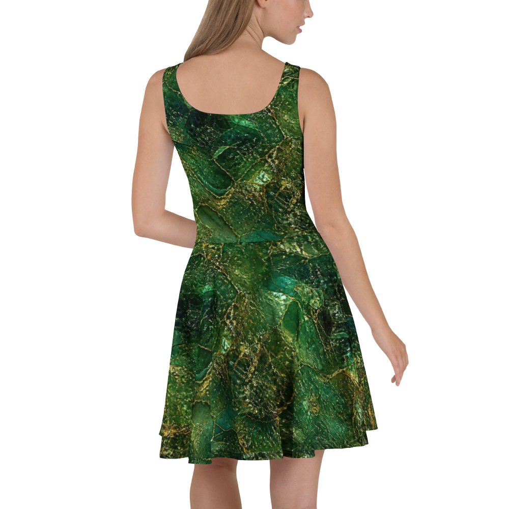"A522" Emerald Gold Skater Dress product image (4)