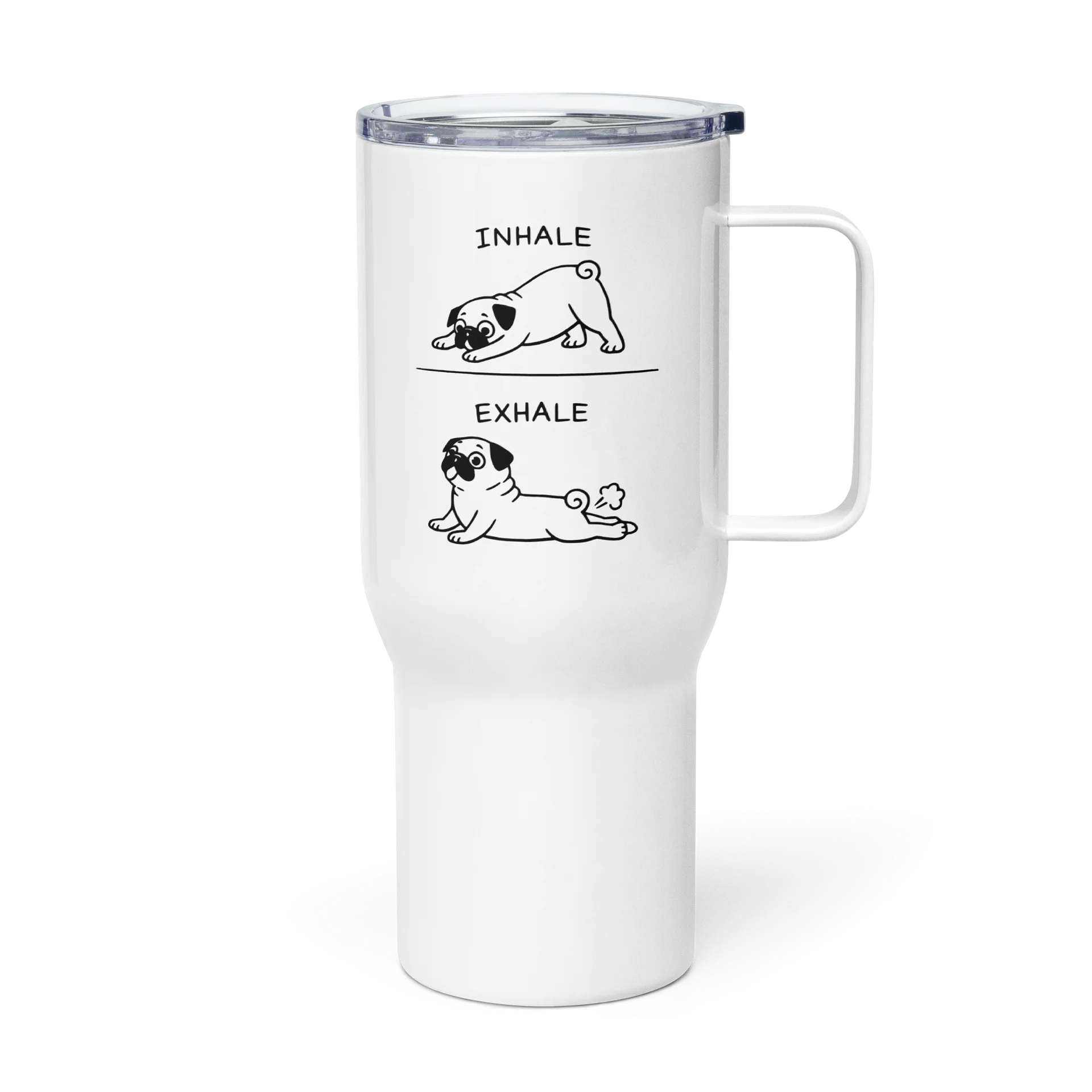 Pug inhale/exhale travel mug product image (3)