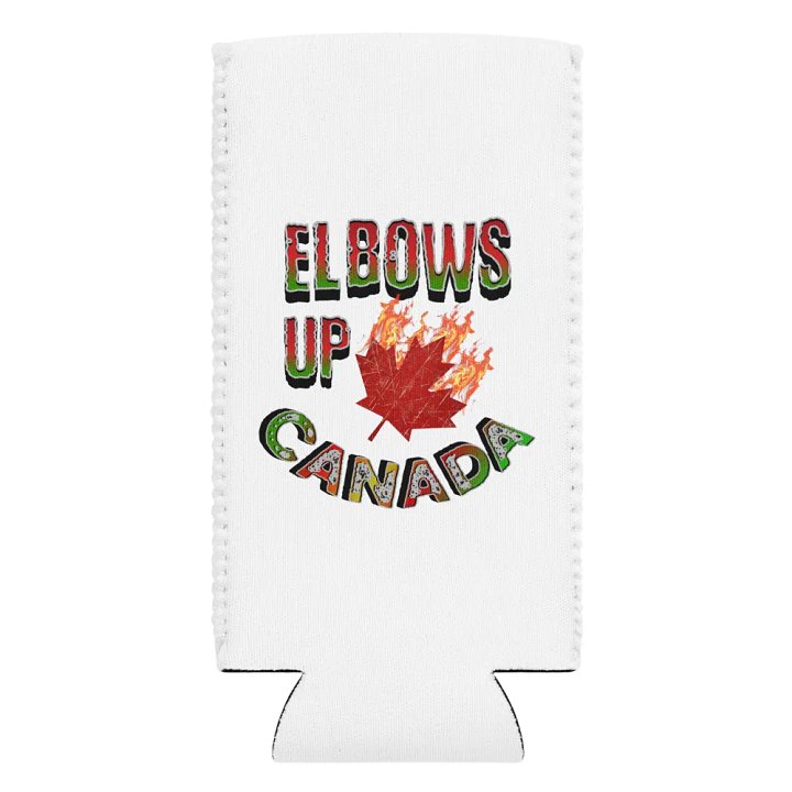 Elbows Up Canada Flaming Maple Can Cooler product image (2)