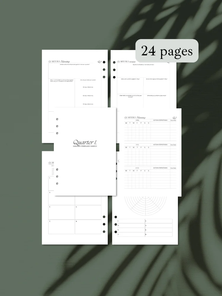 Quarterly Planning A5 Inserts product image (1)
