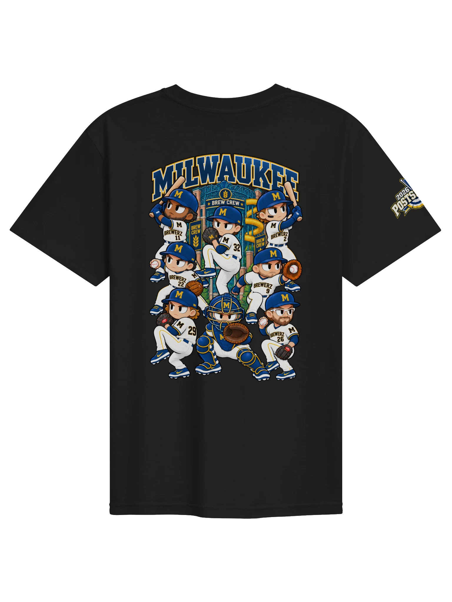 Milwaukee Baseball 2026 "Postseason" Animated Player Back Print T-Shirt product image (2)