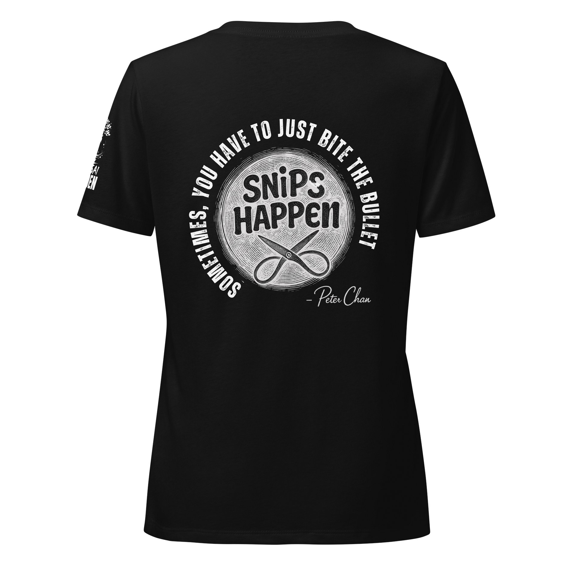 "Snips Happen" Relaxed V-Neck Tee product image (1)