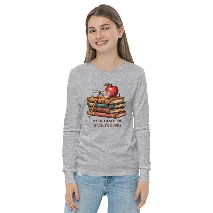 Bookworm Back to School Youth Long Sleeve Tee product image (3)