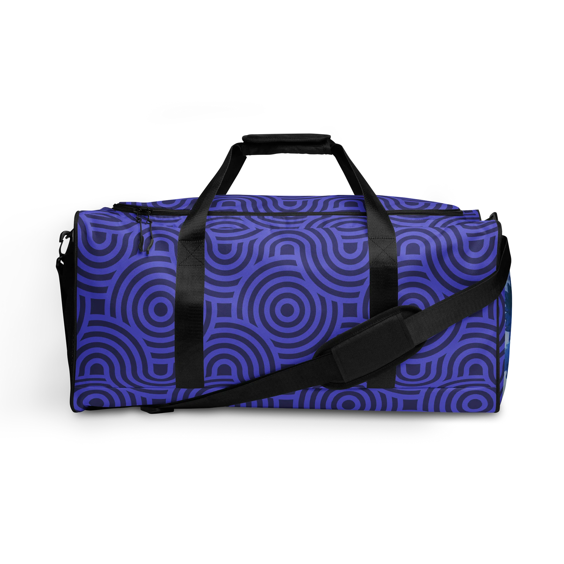 Purple Wave Geometry Duffle Bag featuring original oilpainting "Squirrels rule" product image (1)