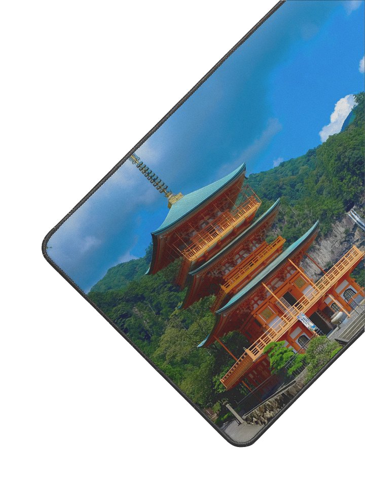 Pagoda Waterfall Sanctuary Desk Mat (12" x 22") product image (2)