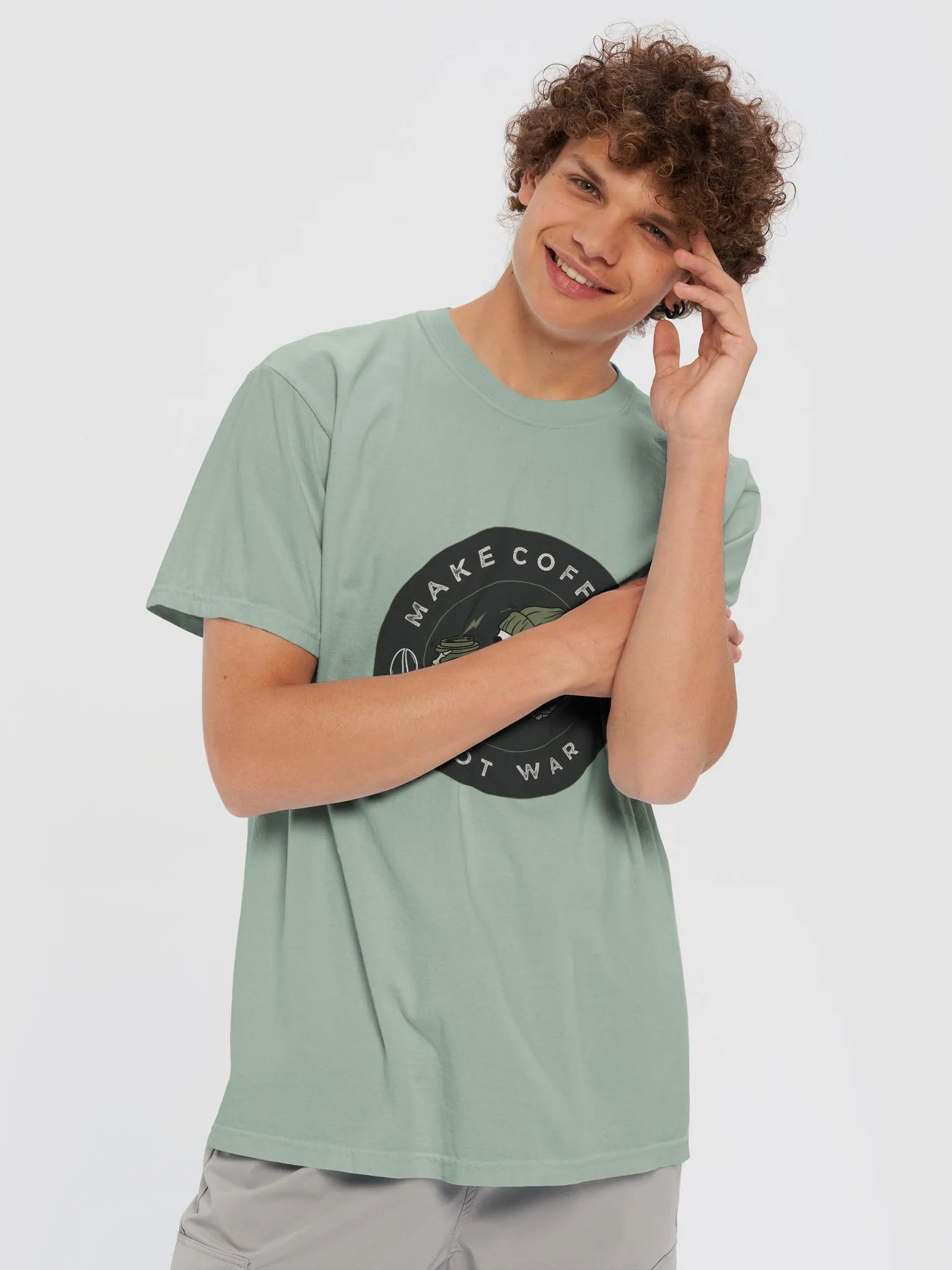 Peaceful Coffee Skeleton T-Shirt product image (47)