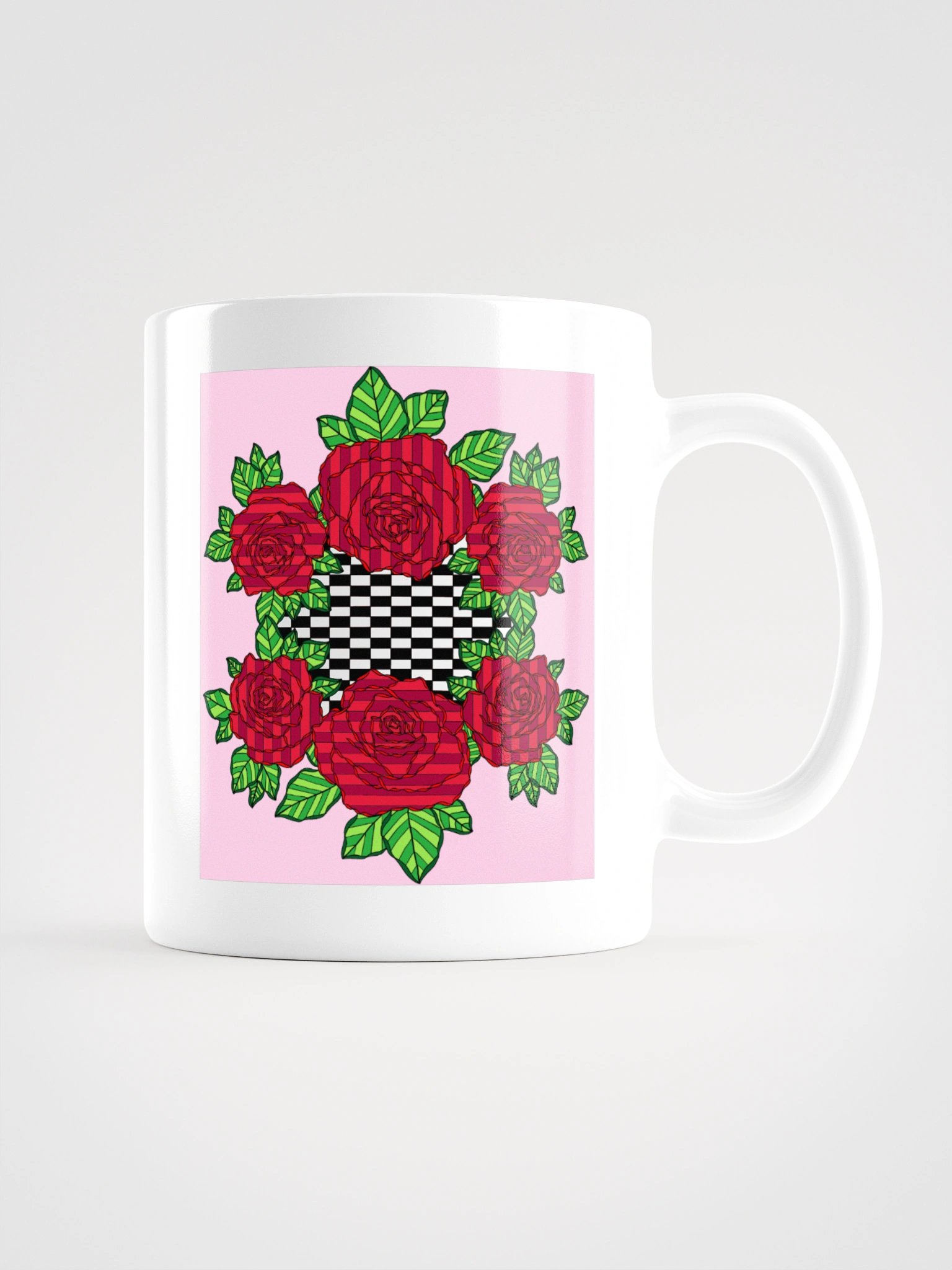 White Glossy Mug (Rose-Pink) product image (3)