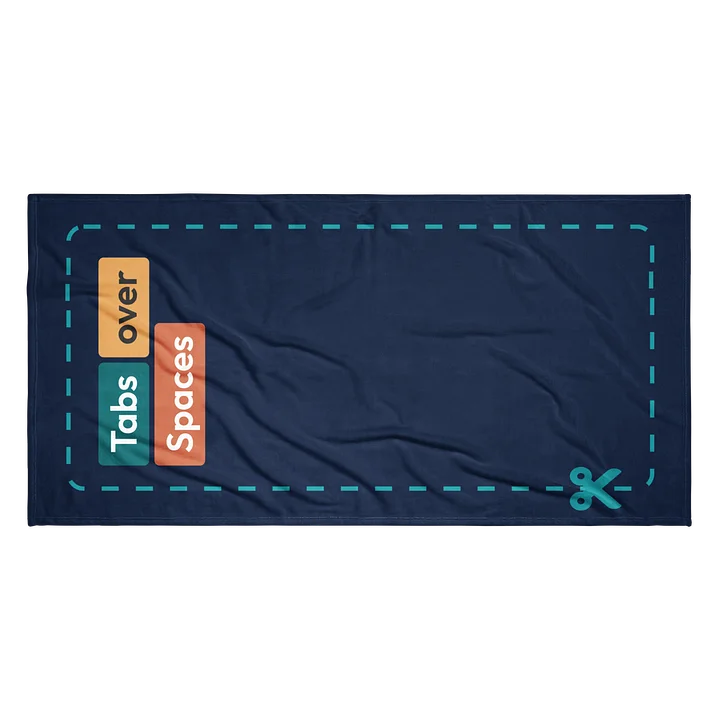 Tabs over spaces navy blue Beach Towel product image (2)