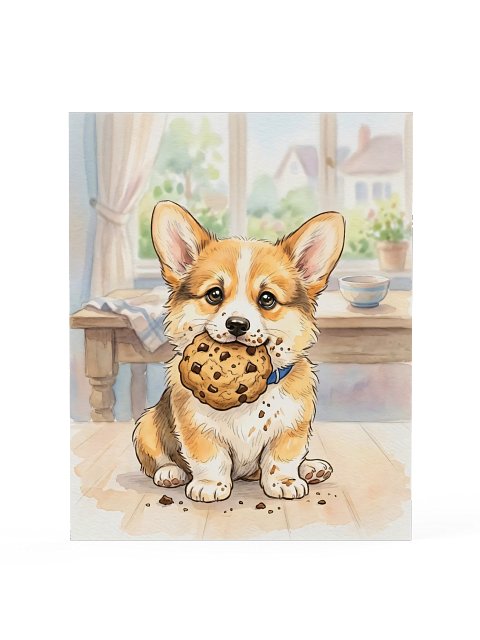 Cookie Thief Corgi Poster